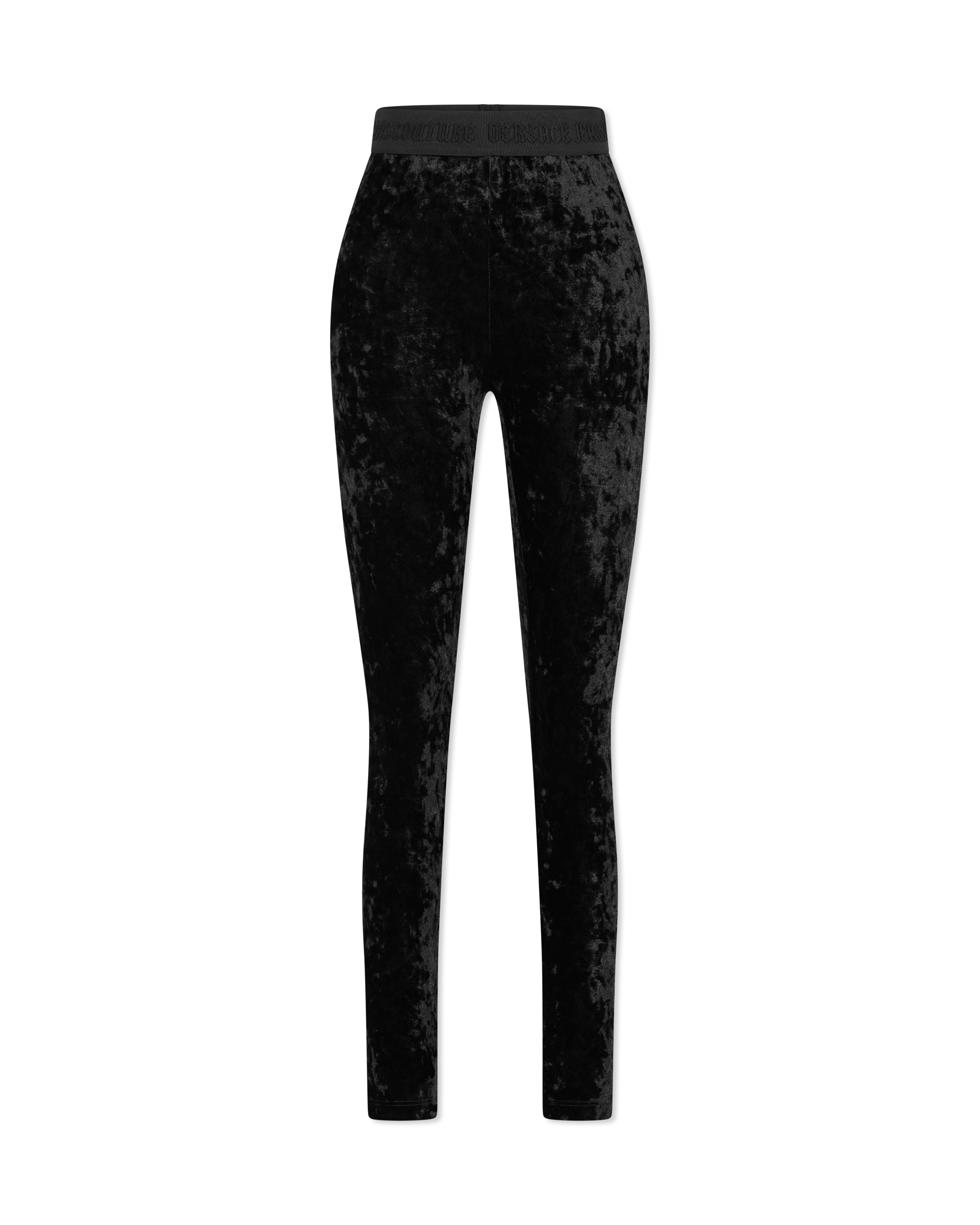 Logo Waistband Velvet Leggings