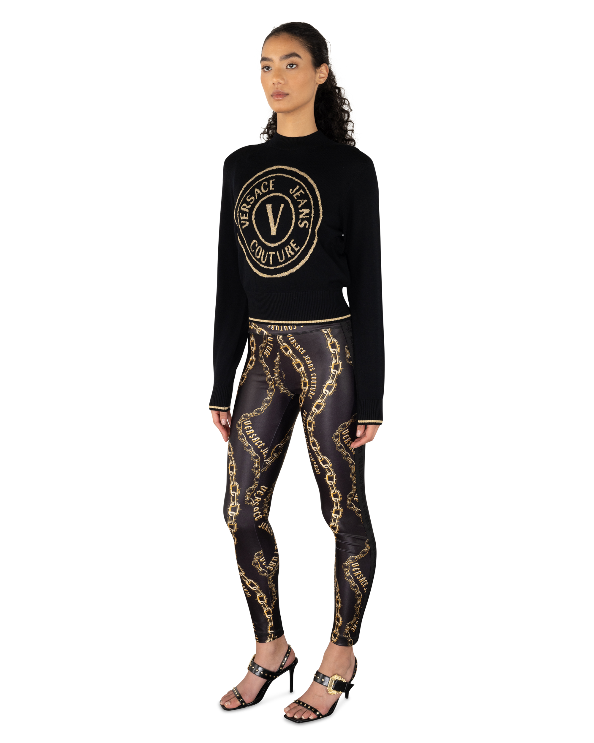 V-Emblem Wool Sweater