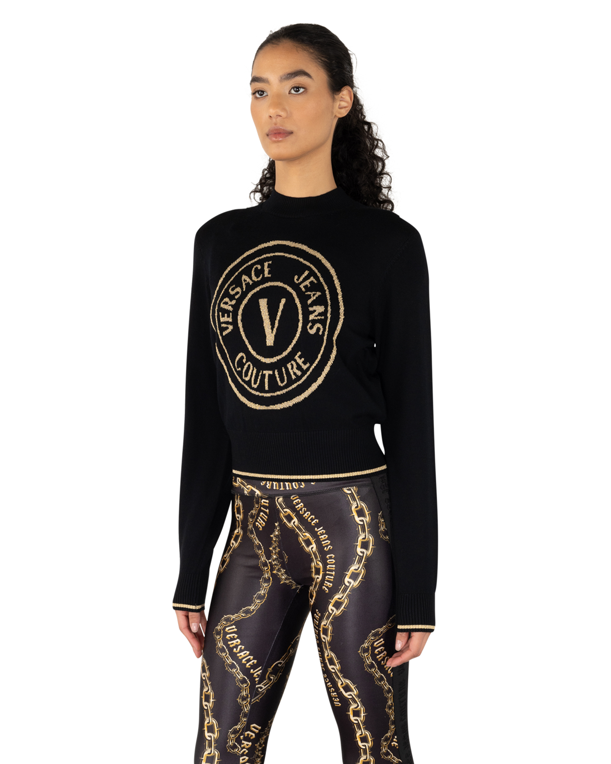 V-Emblem Wool Sweater