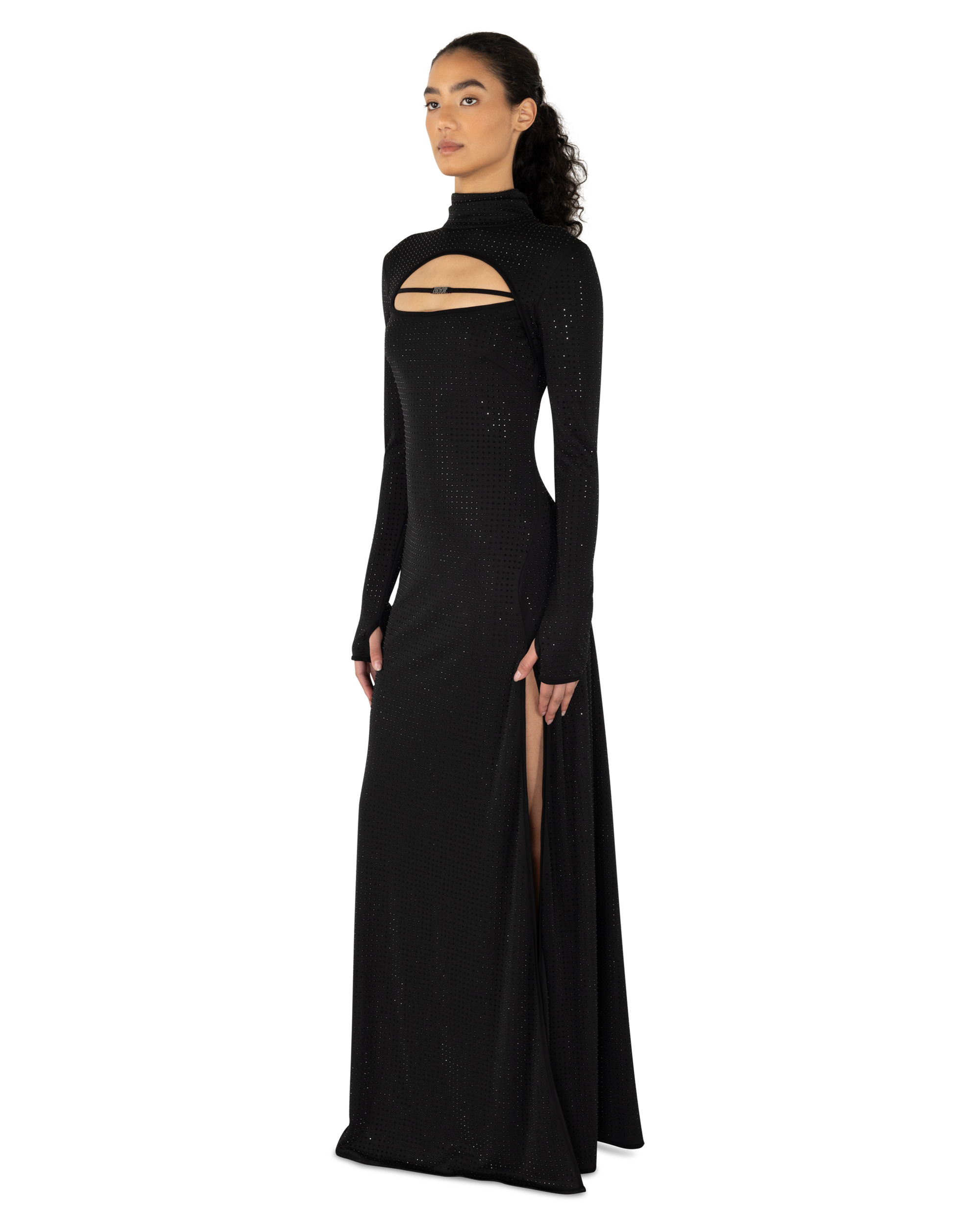 Logo Cutout Long Dress