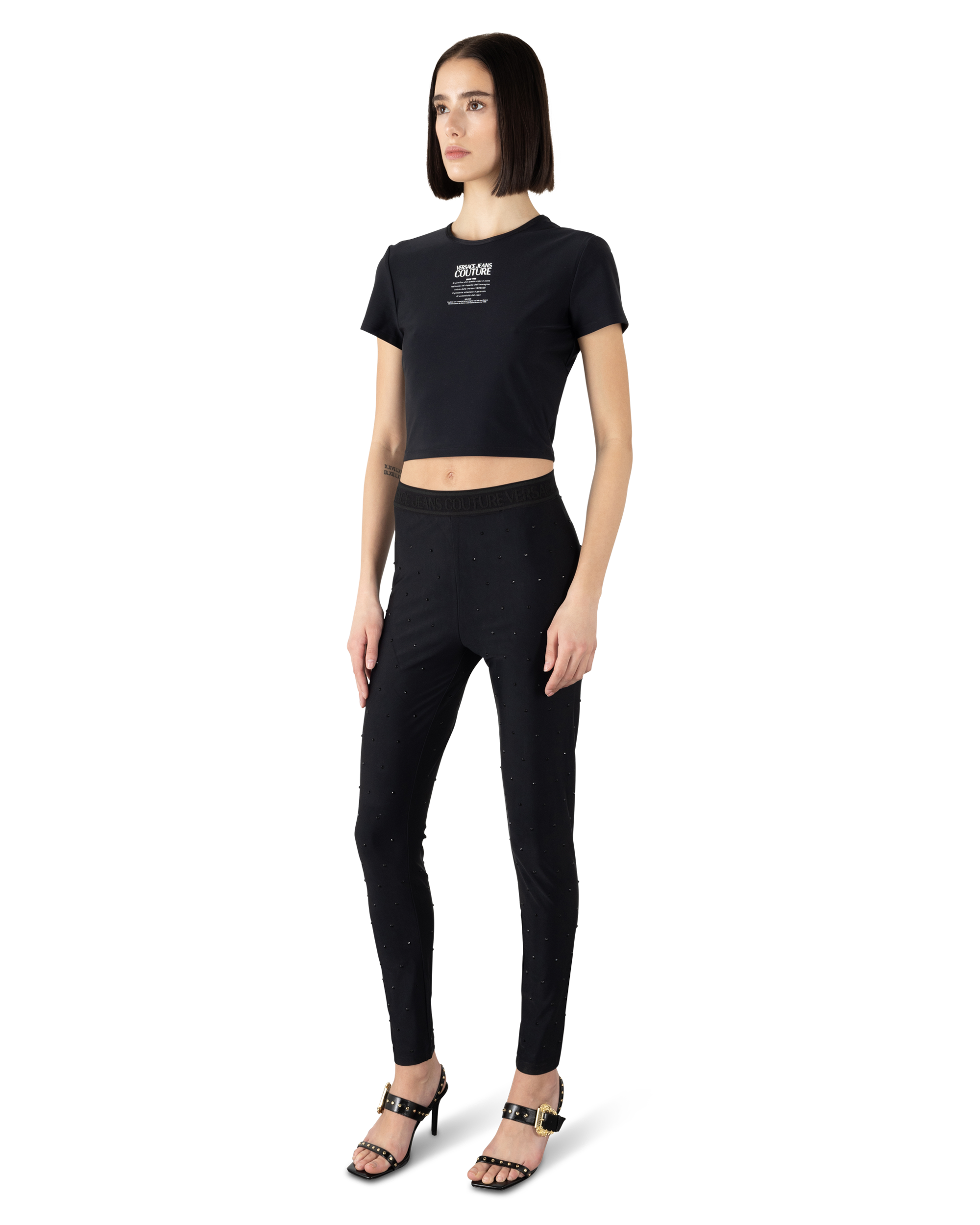 Logo ID Tag Print Cropped T-Shirt