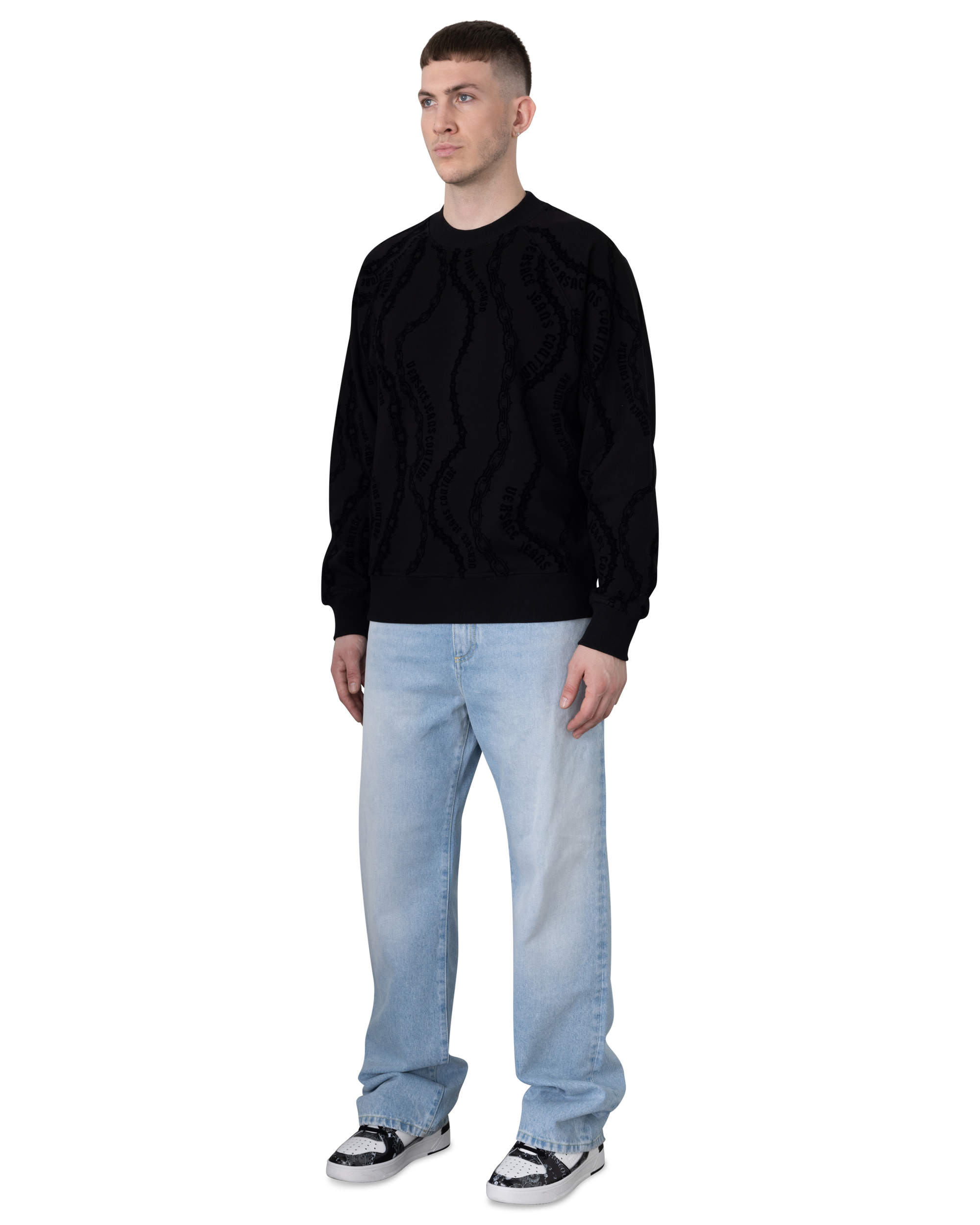 Chain Couture Relaxed-Fit Sweatshirt