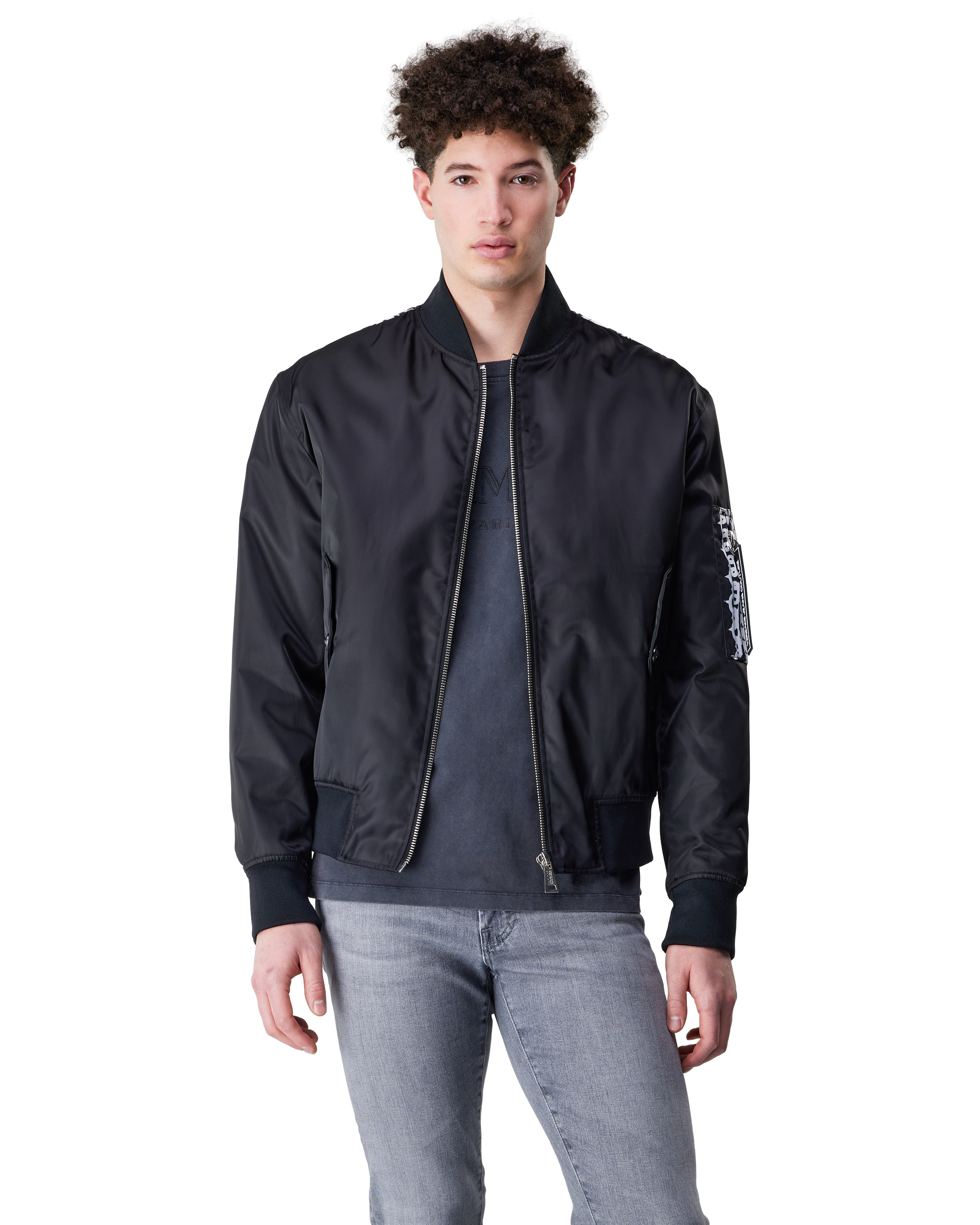 Striped Bomber Jacket