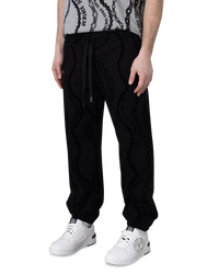 Chain Print Logo Drawstring Sweatpants