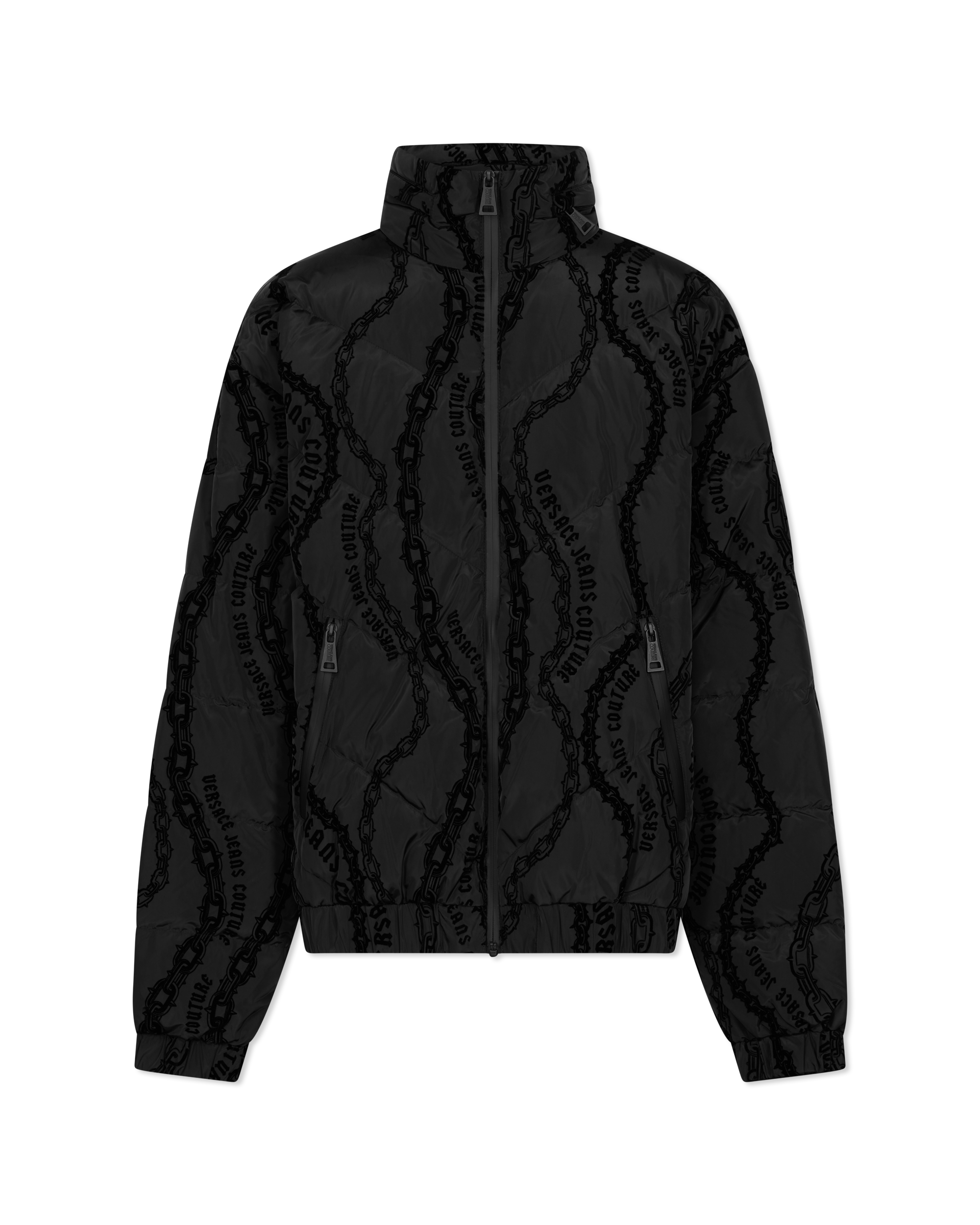 Chain Couture Quilted Puffer Jacket