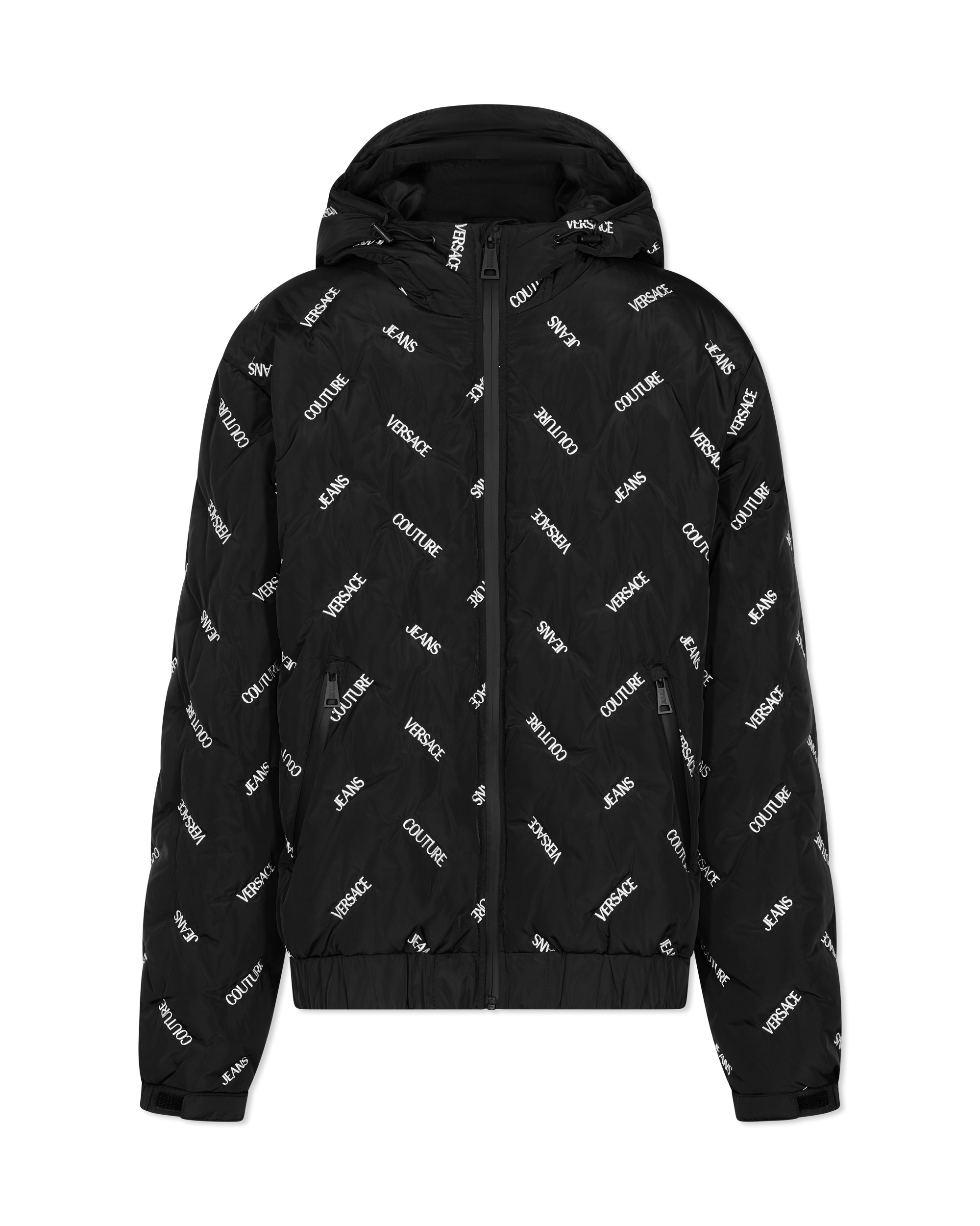 Chevron Logo Print Puffer Jacket