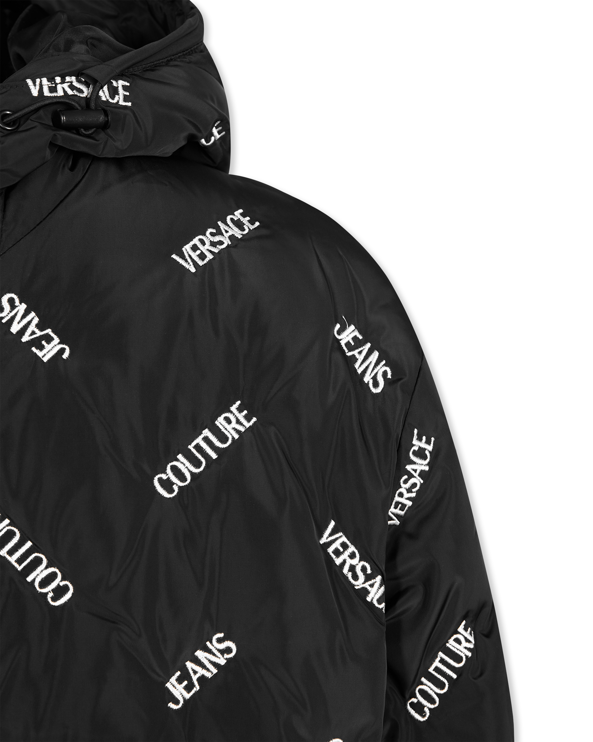 Chevron Logo Print Puffer Jacket