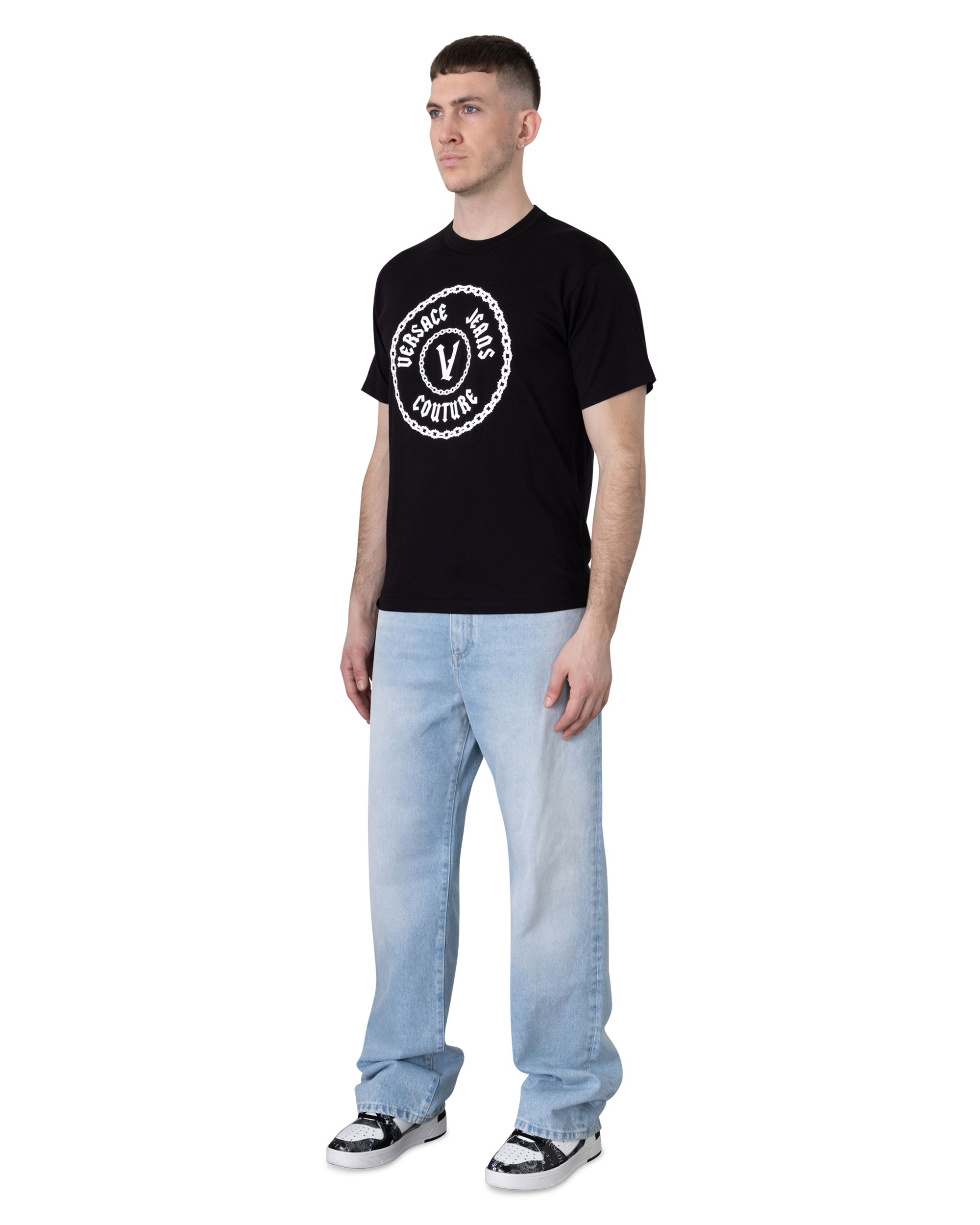 V-Emblem Metallic Logo T-Shirt