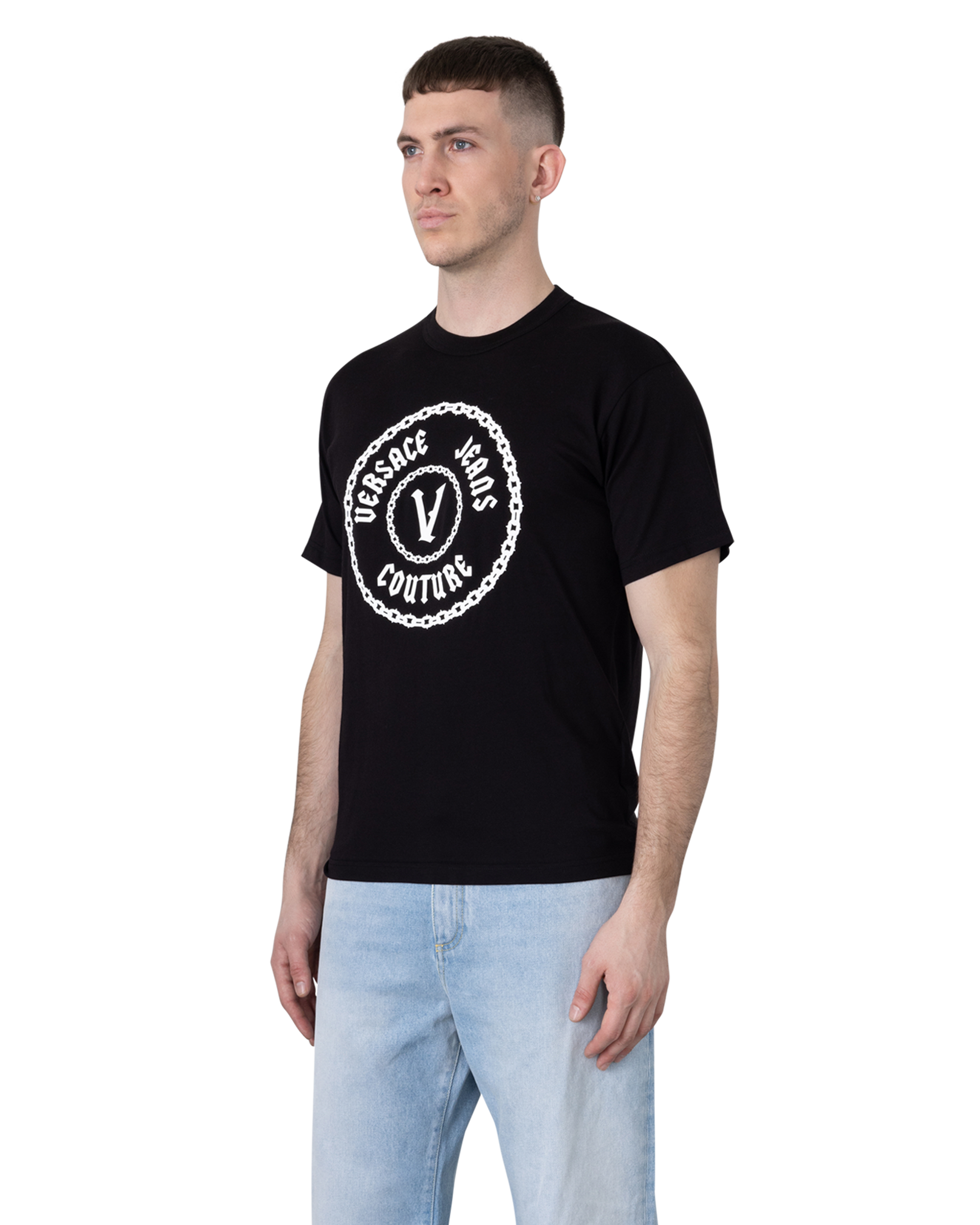 V-Emblem Metallic Logo T-Shirt