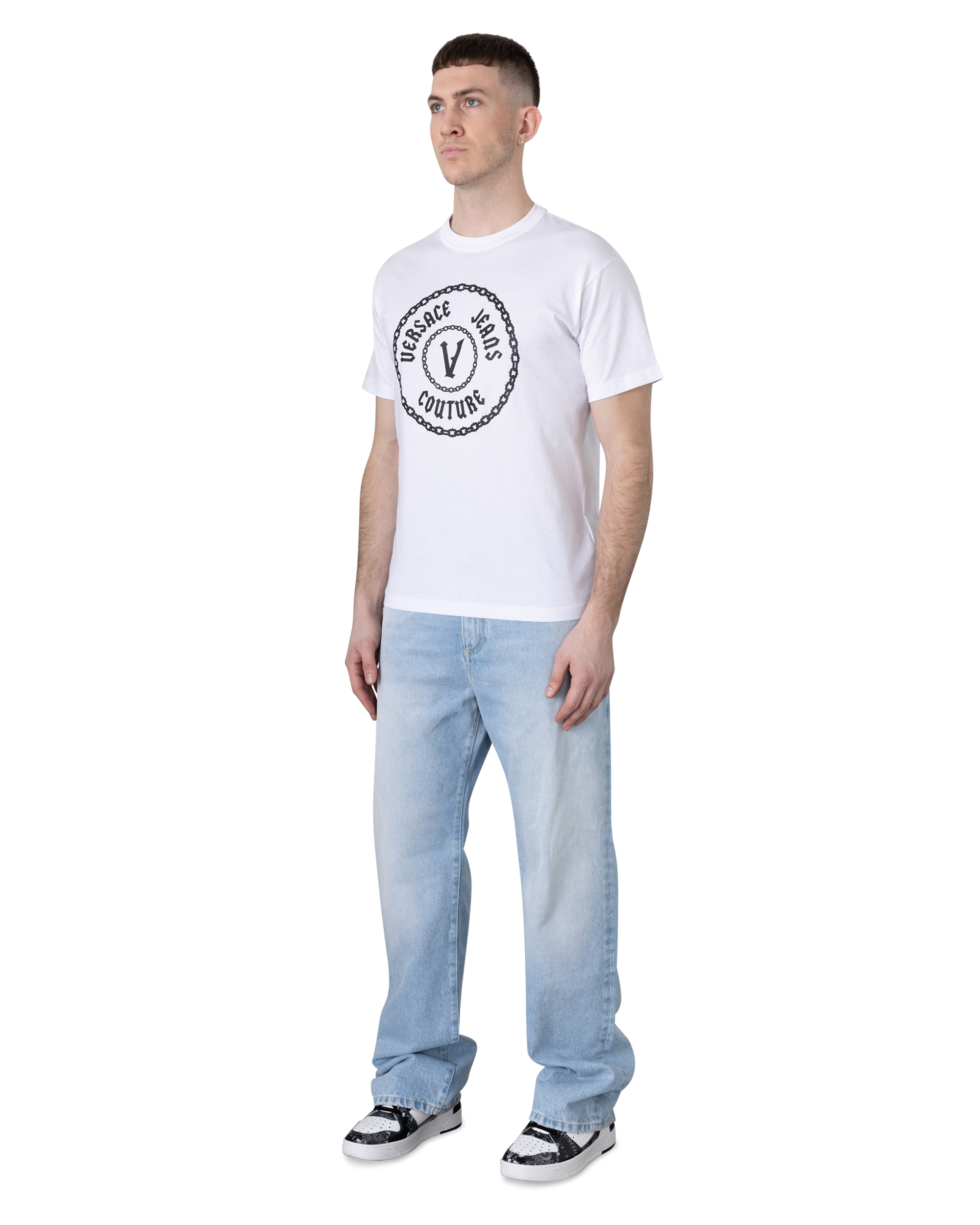 V-Emblem Metallic Logo T-Shirt