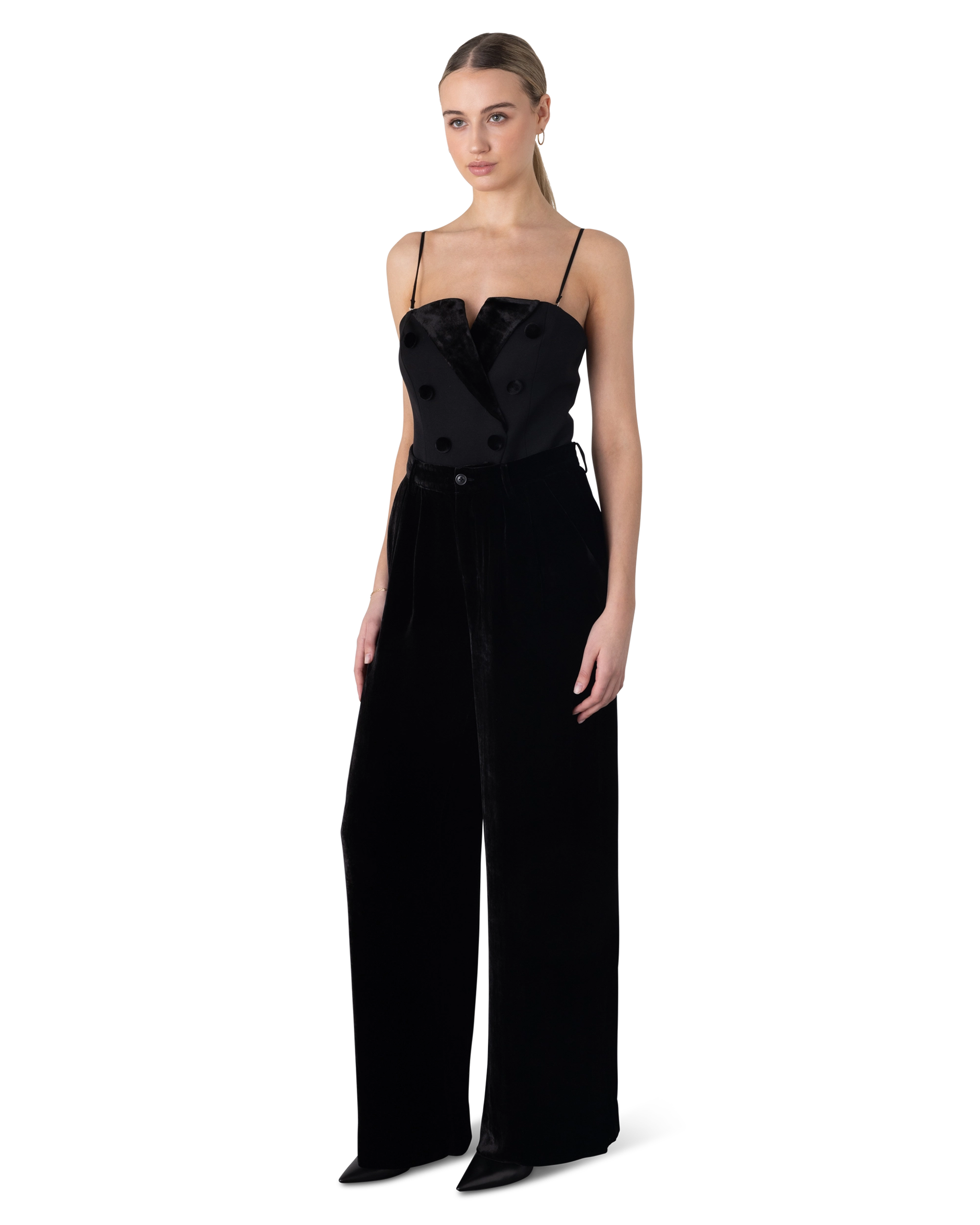 Rylie Wide-Leg Velvet Pants