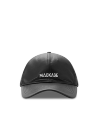 Mackage ANDERSON-L Leather Logo Baseball Cap