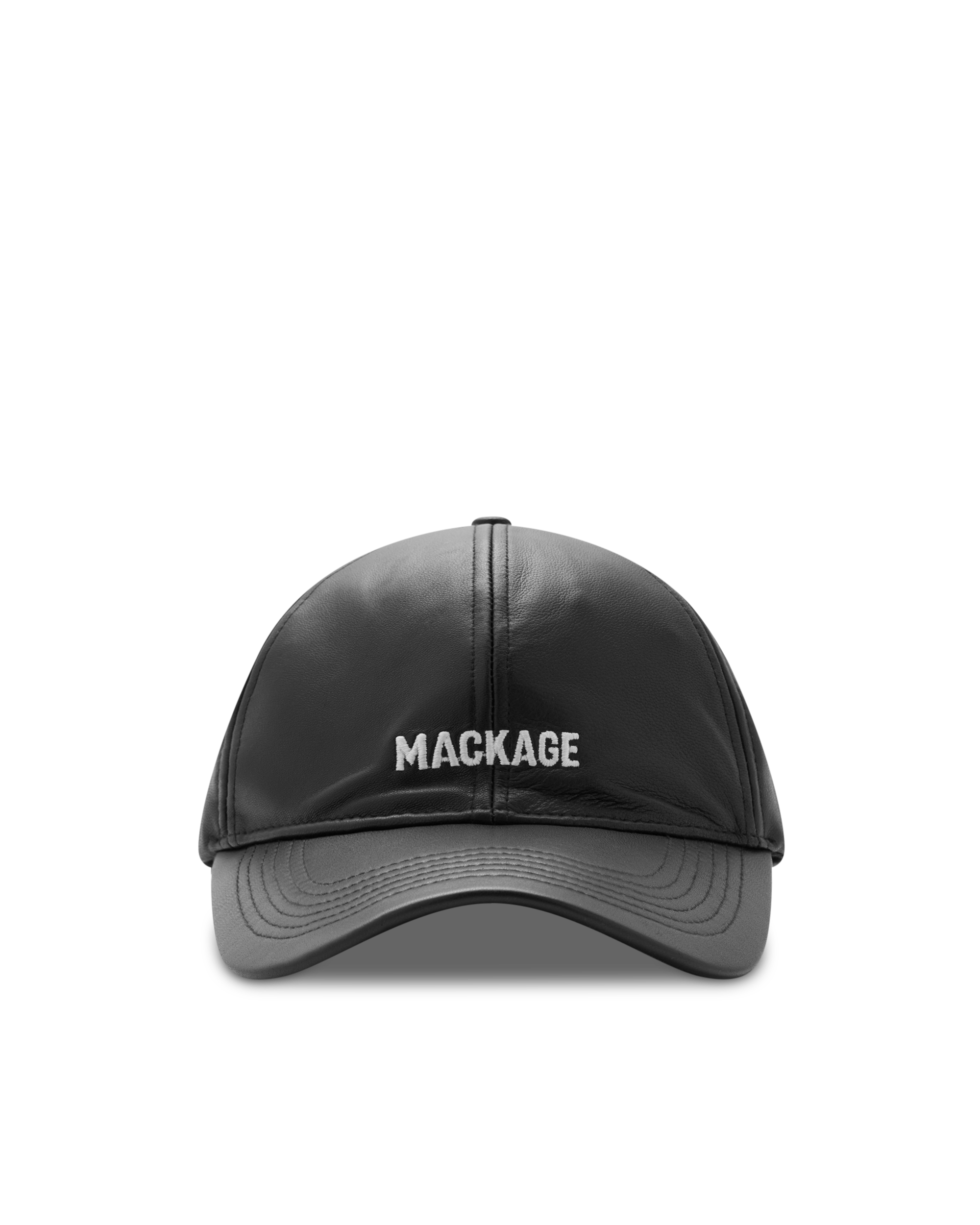 Mackage ANDERSON-L Leather Logo Baseball Cap