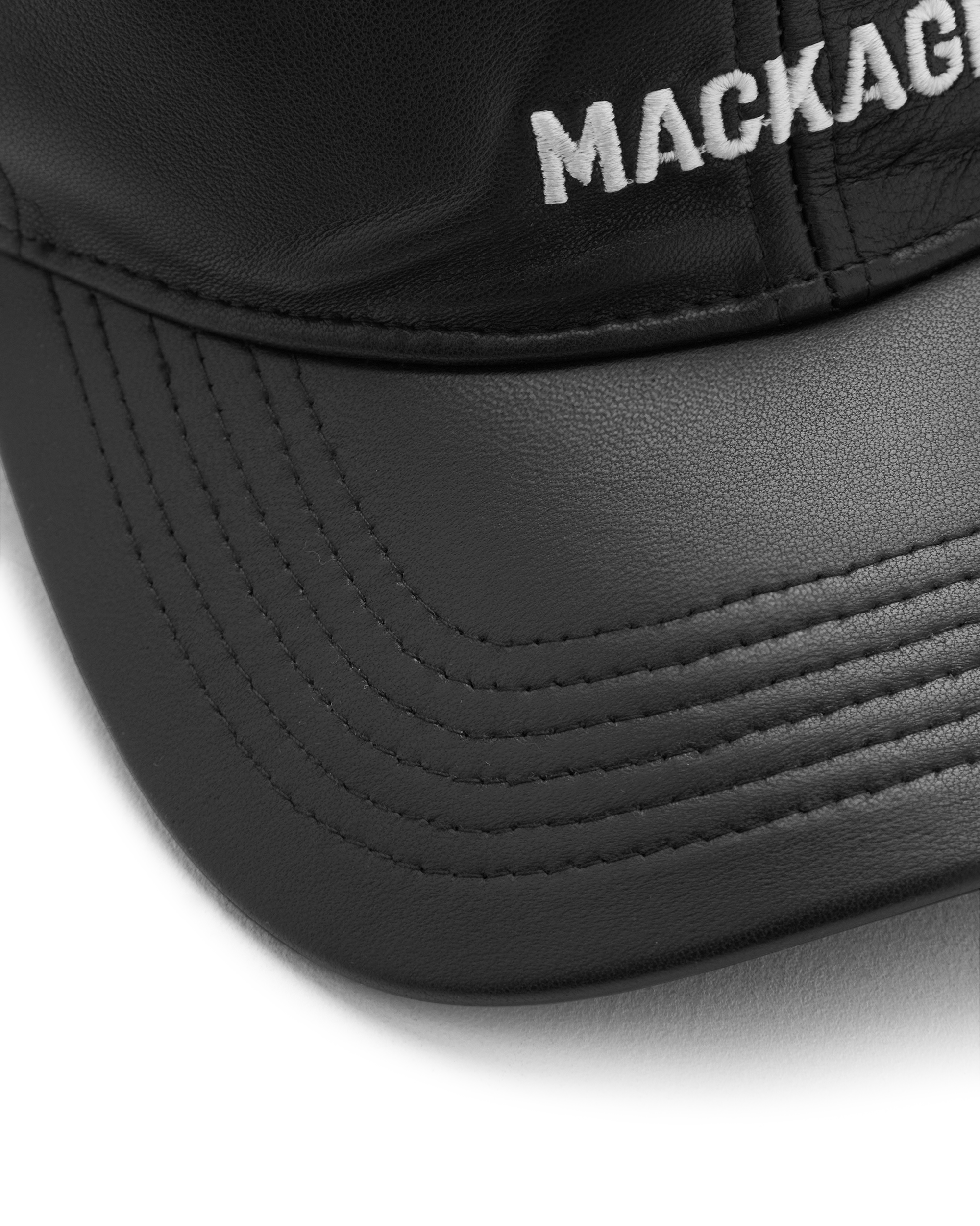 Mackage ANDERSON-L Leather Logo Baseball Cap