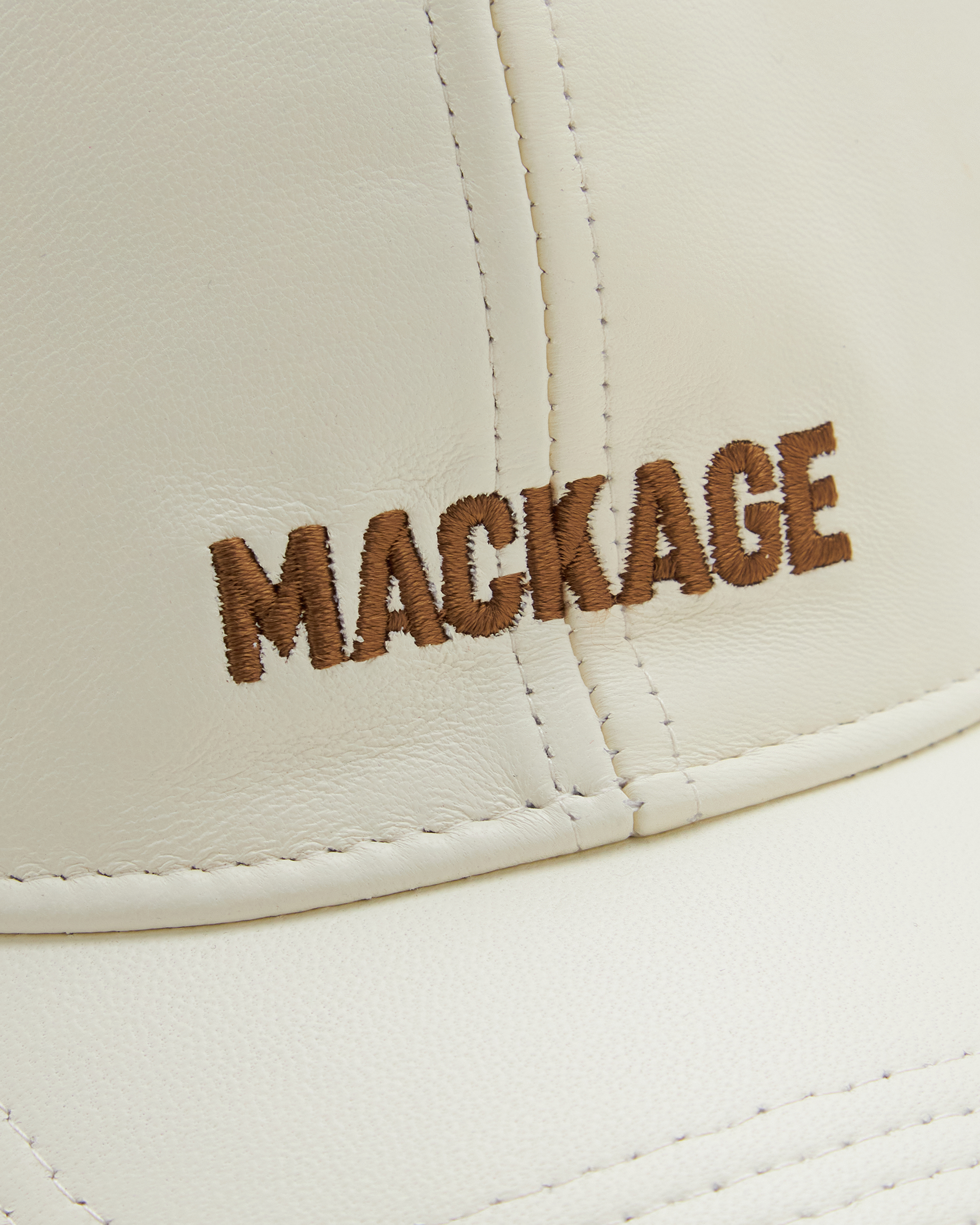 Mackage ANDERSON-L Leather Logo Baseball Cap