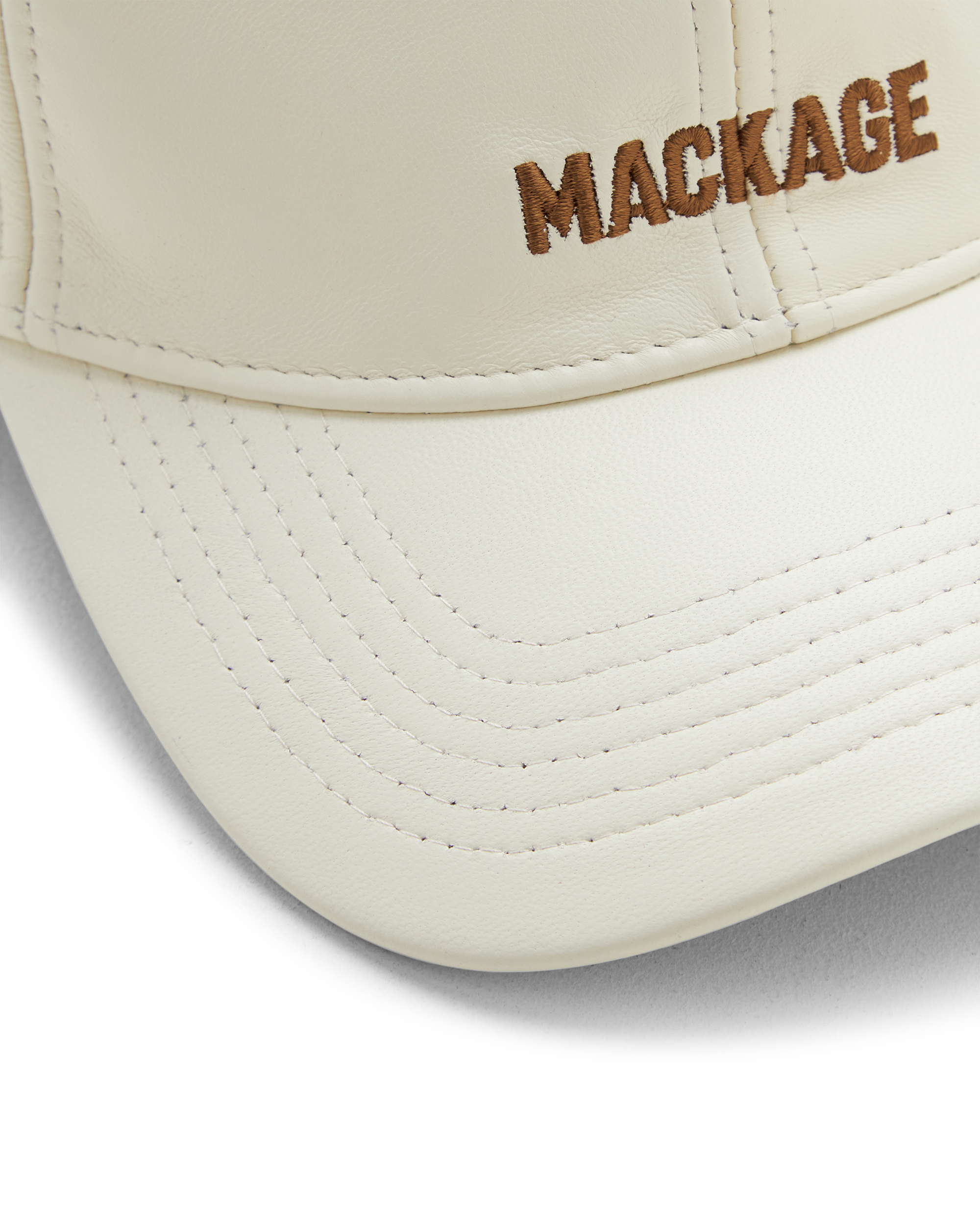 Mackage ANDERSON-L Leather Logo Baseball Cap