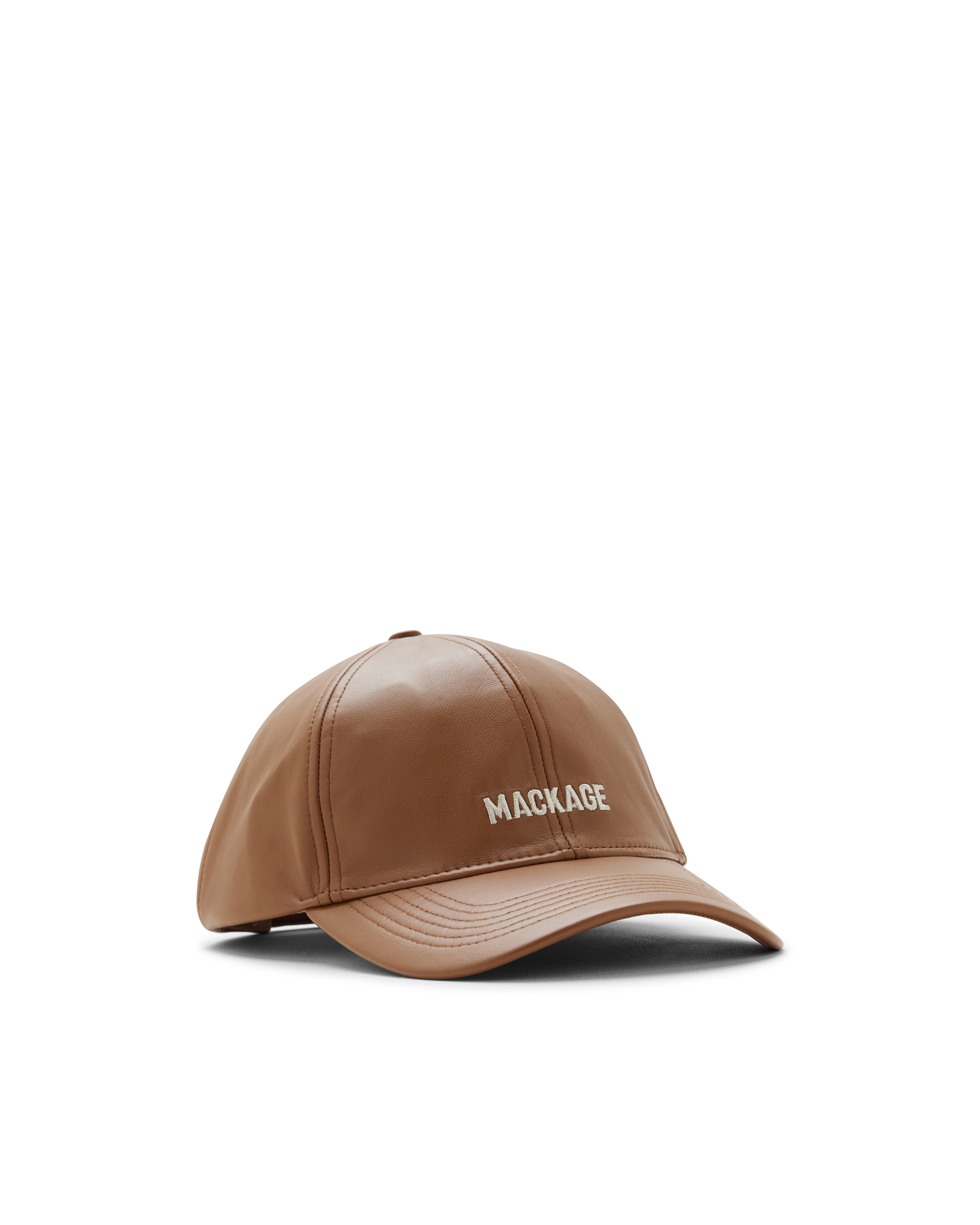 Mackage ANDERSON-L Leather Logo Baseball Cap