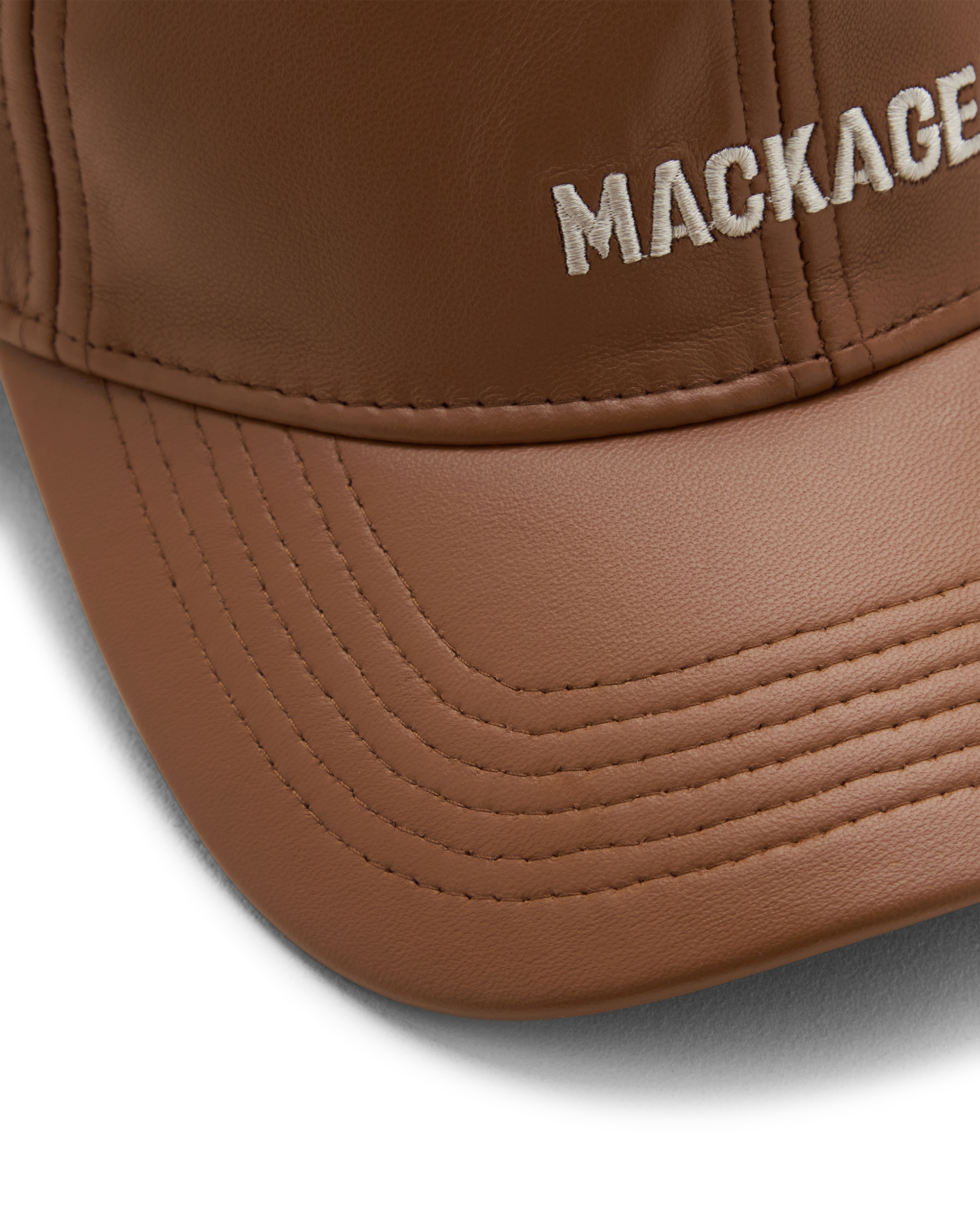 Mackage ANDERSON-L Leather Logo Baseball Cap