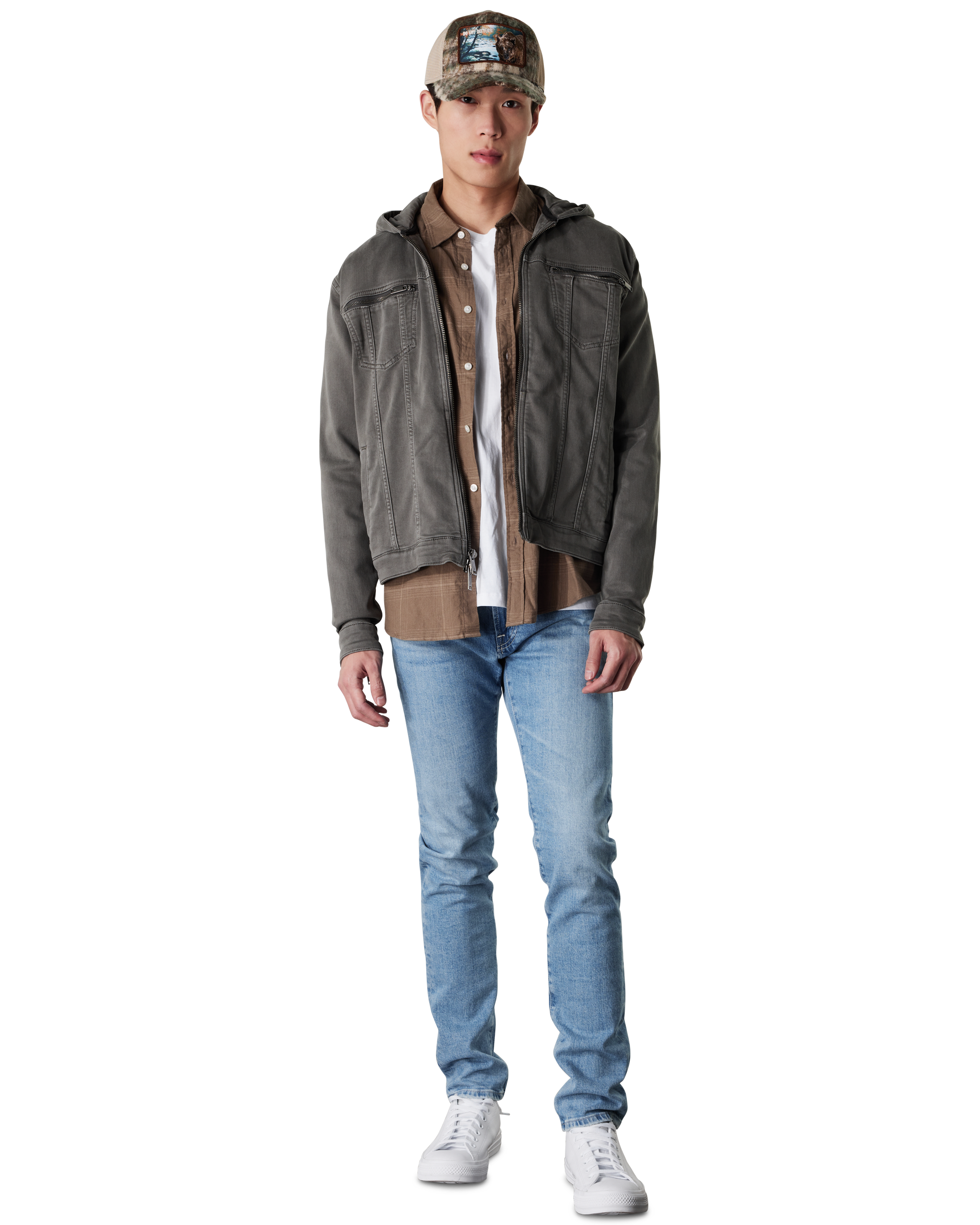 Scott Hooded Denim Trucker Jacket