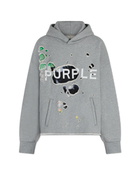 Purple Jeans Distressed Cropped French Terry Hoody