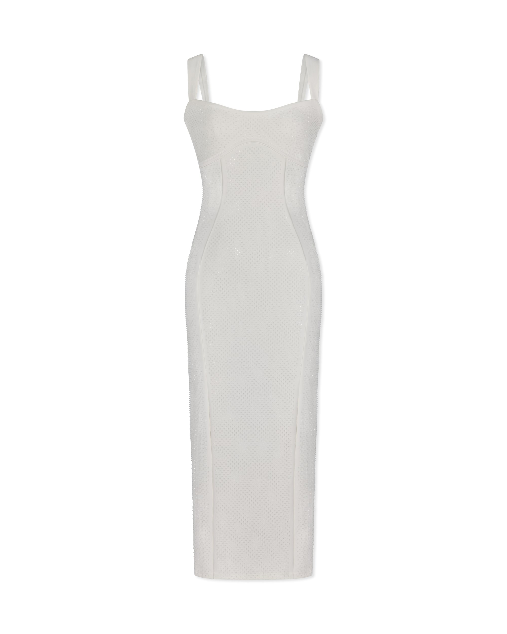 Scuba Crystal Sweetheart Midi Dress