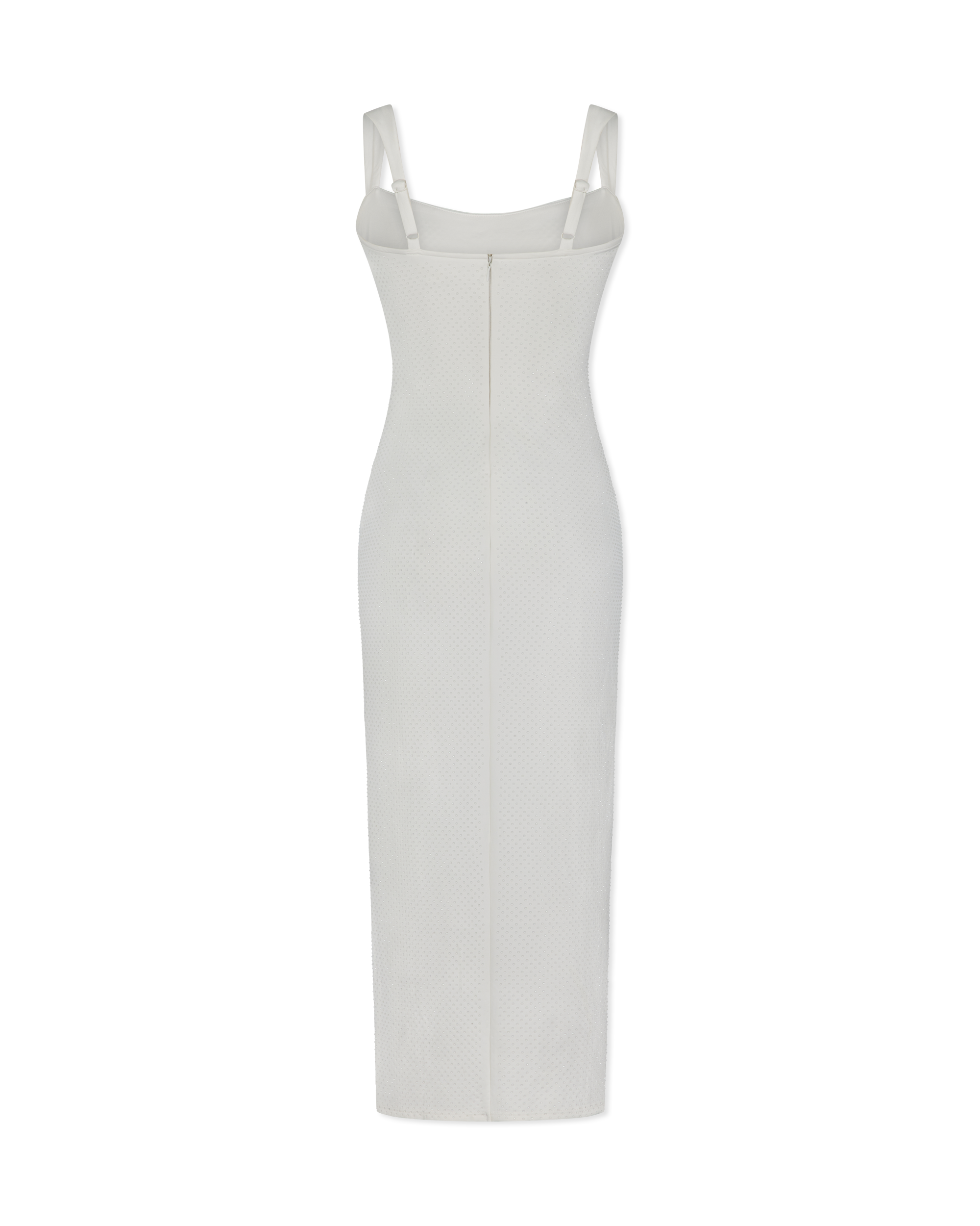 Scuba Crystal Sweetheart Midi Dress