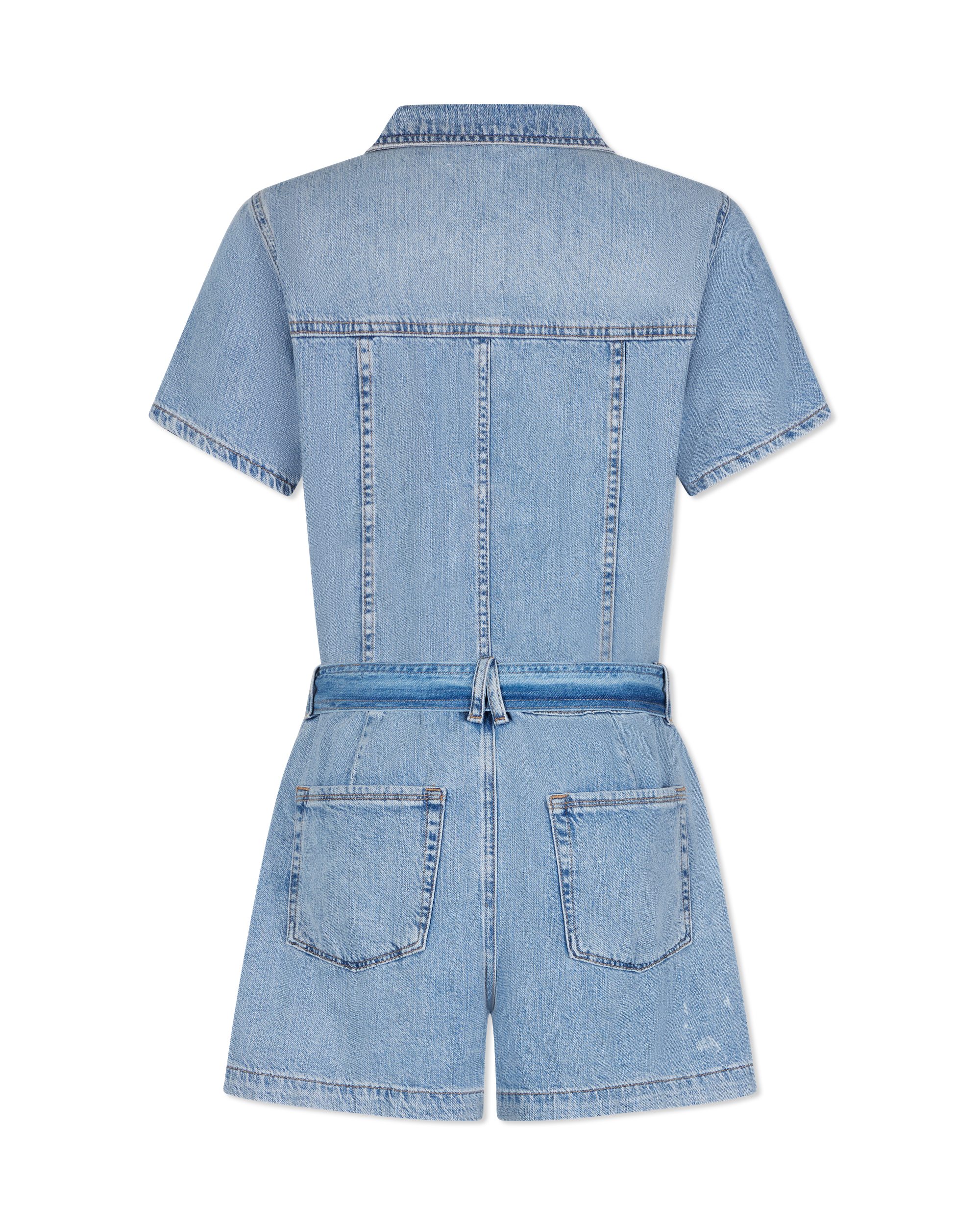 Fit For Success Lite Linen Denim Shorts Jumpsuit