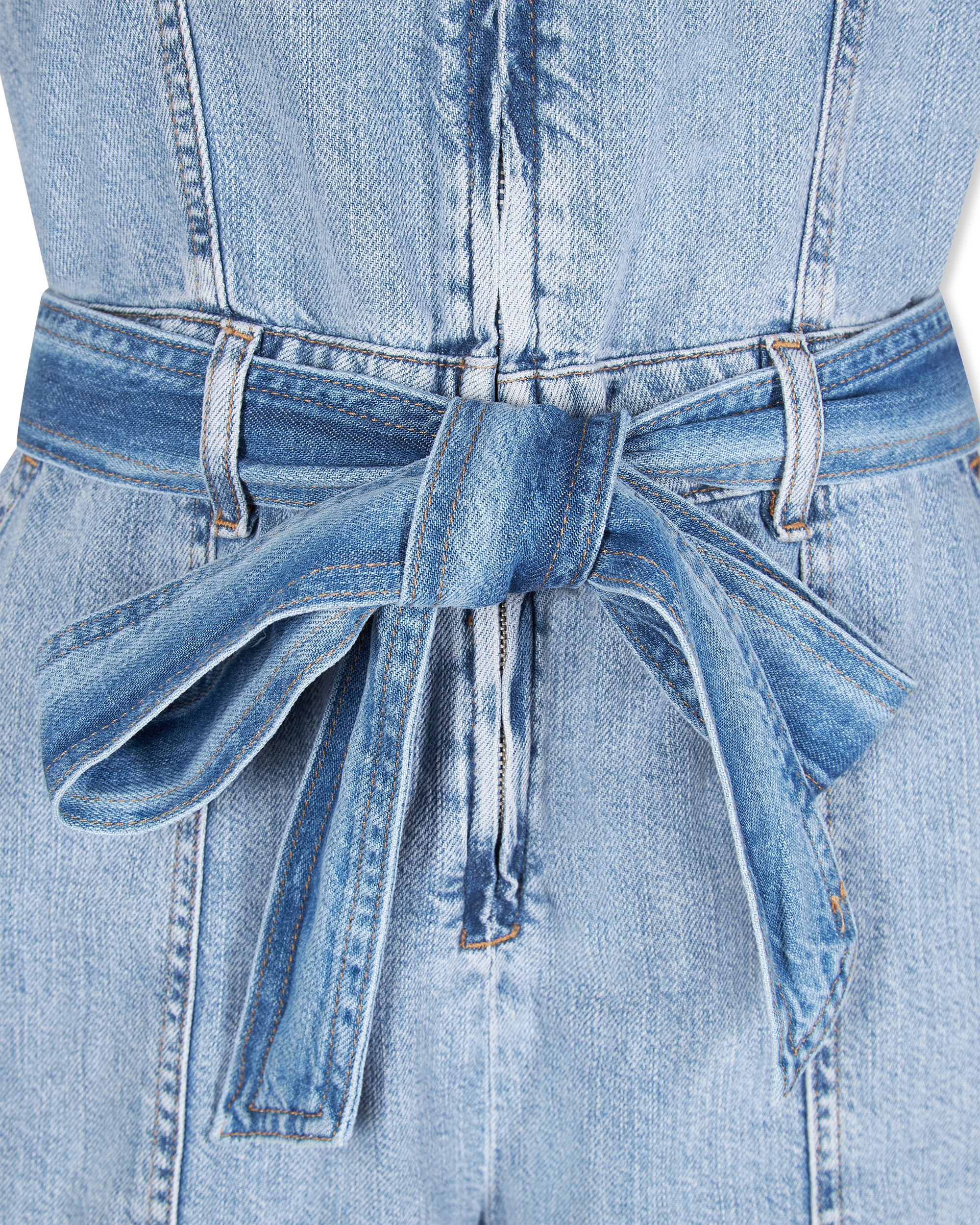 Fit For Success Lite Linen Denim Shorts Jumpsuit