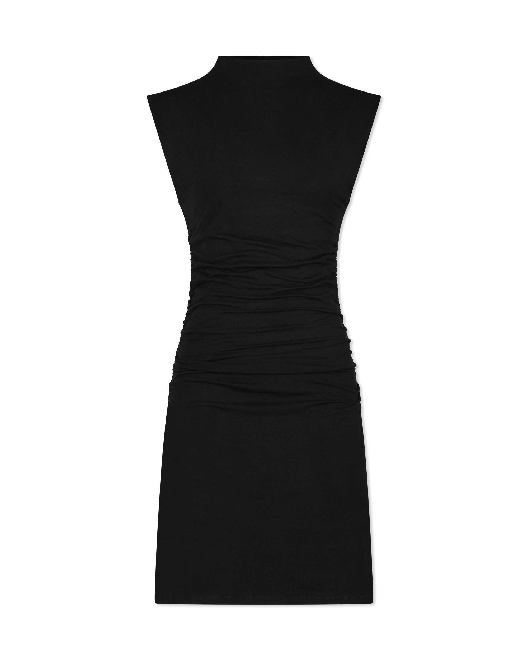 Super Stretch Jersey Mock Neck Mini Dress