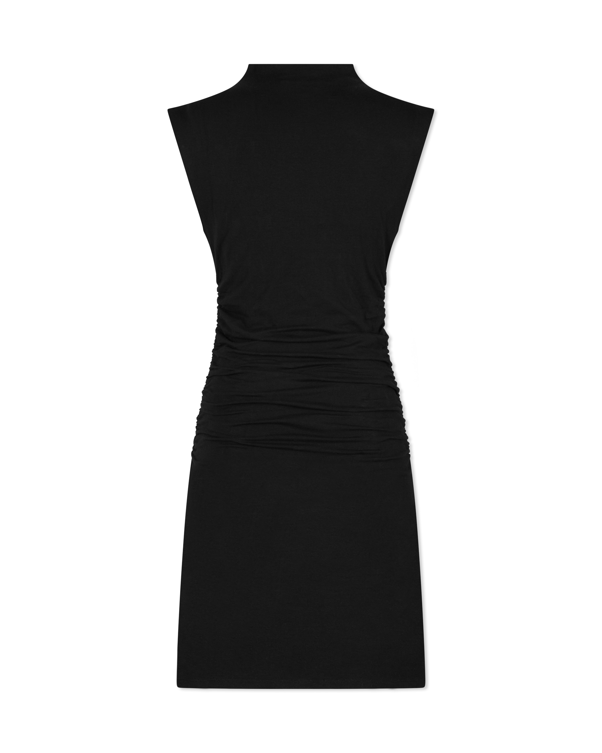 Super Stretch Jersey Mock Neck Mini Dress