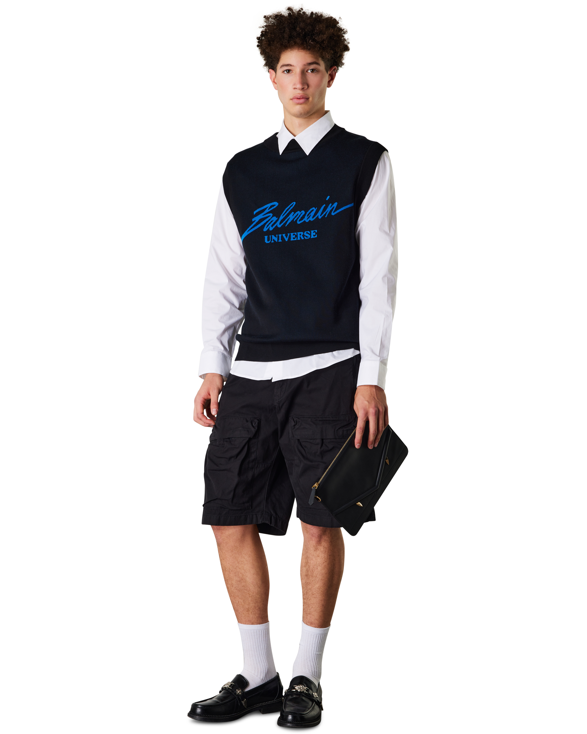 Sleeveless Balmain Universe Jacquard Jumper