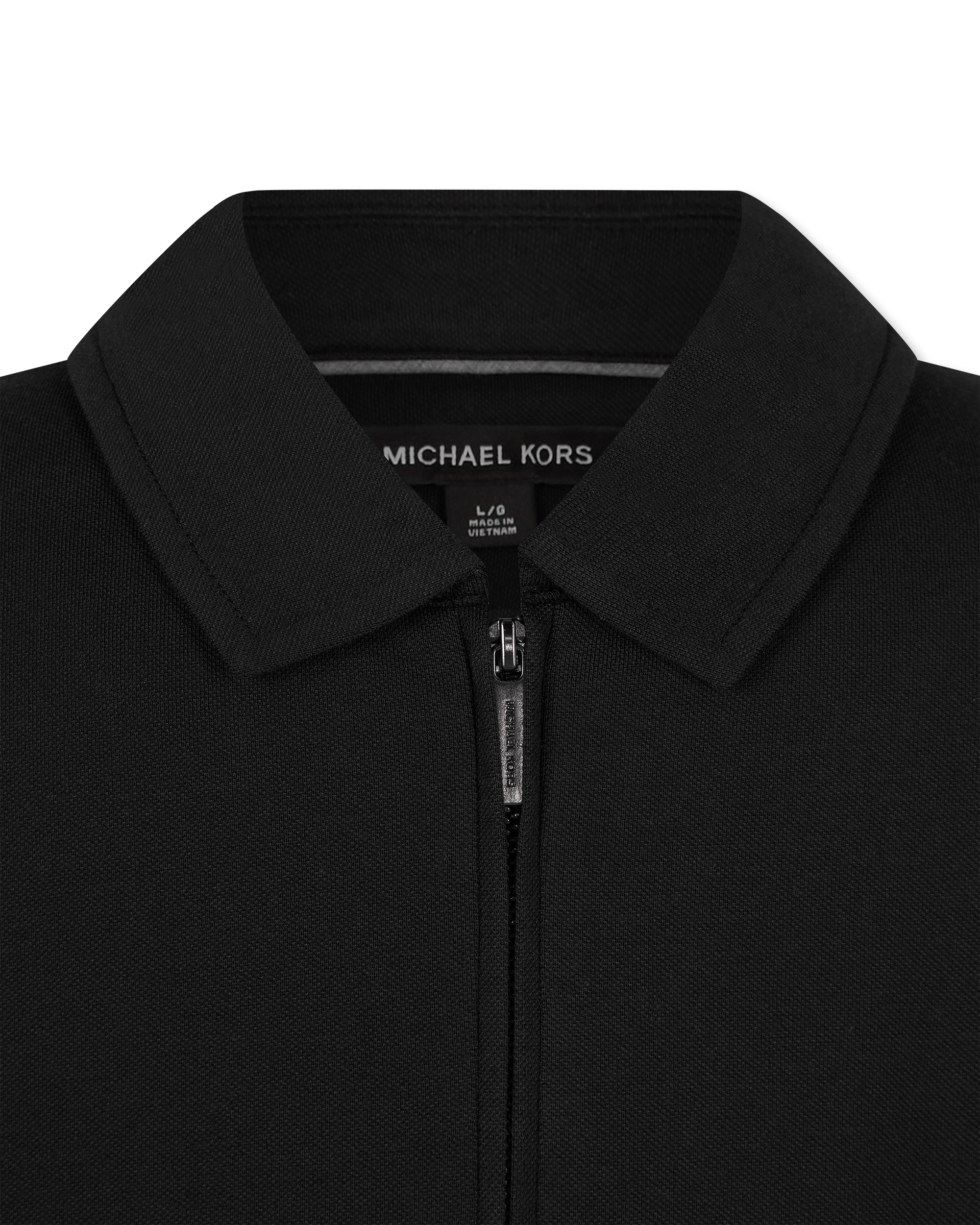 Cotton Blend Piqué Zip-Up Polo Shirt