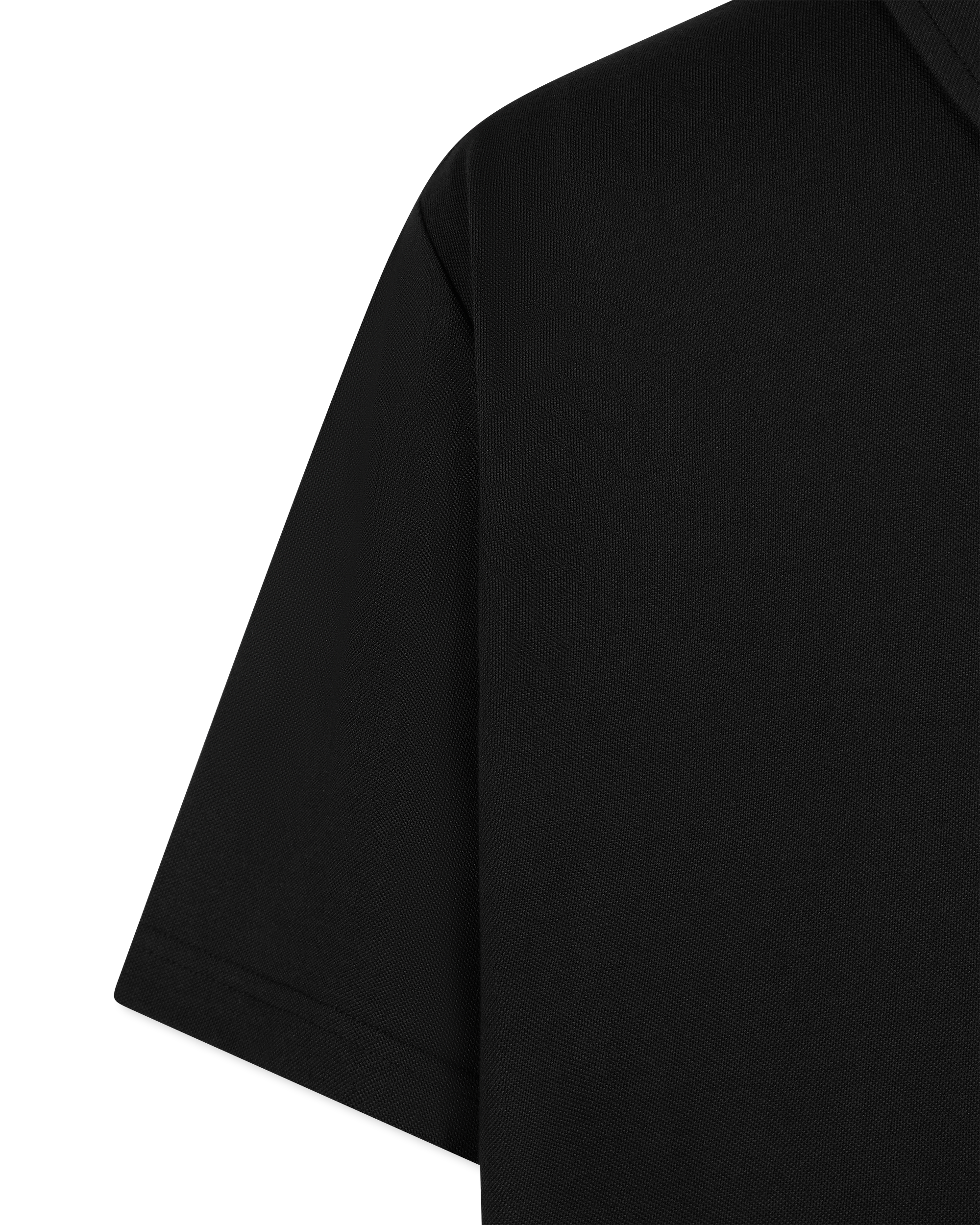 Cotton Blend Piqué Zip-Up Polo Shirt