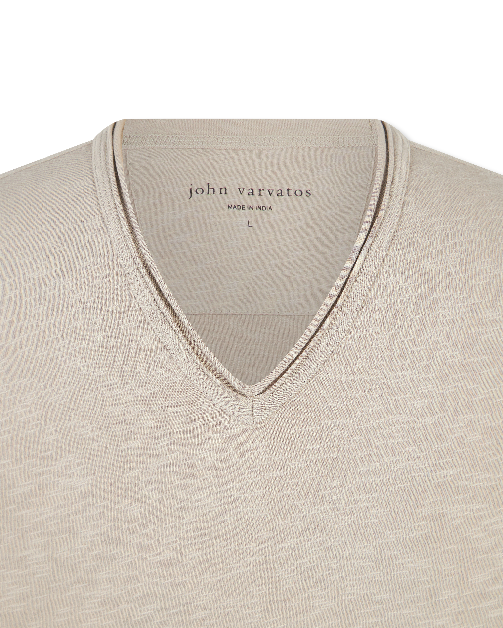 Miles Raw Edge Slub V-Neck T-Shirt