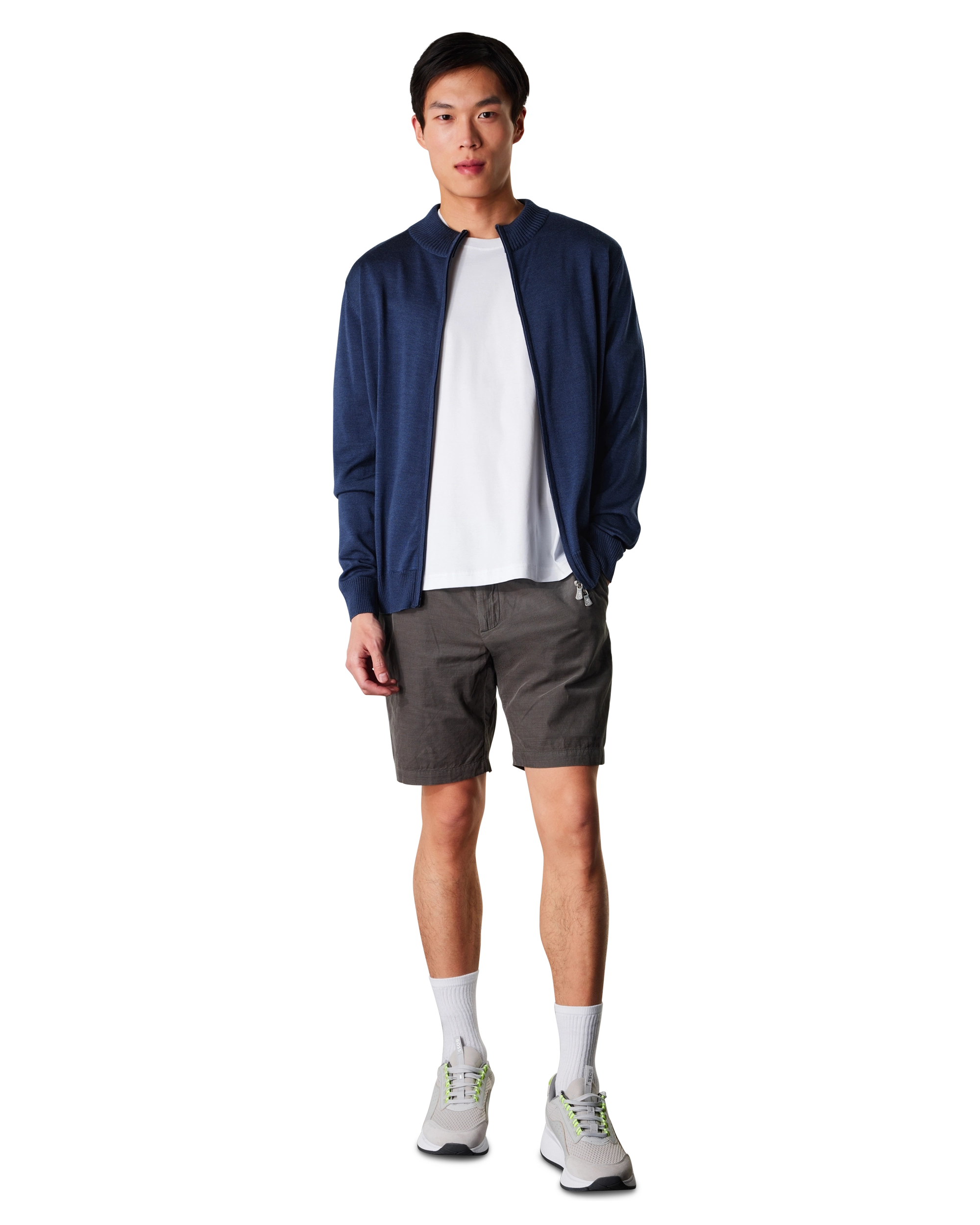 Merino Wool Zipped Cardigan
