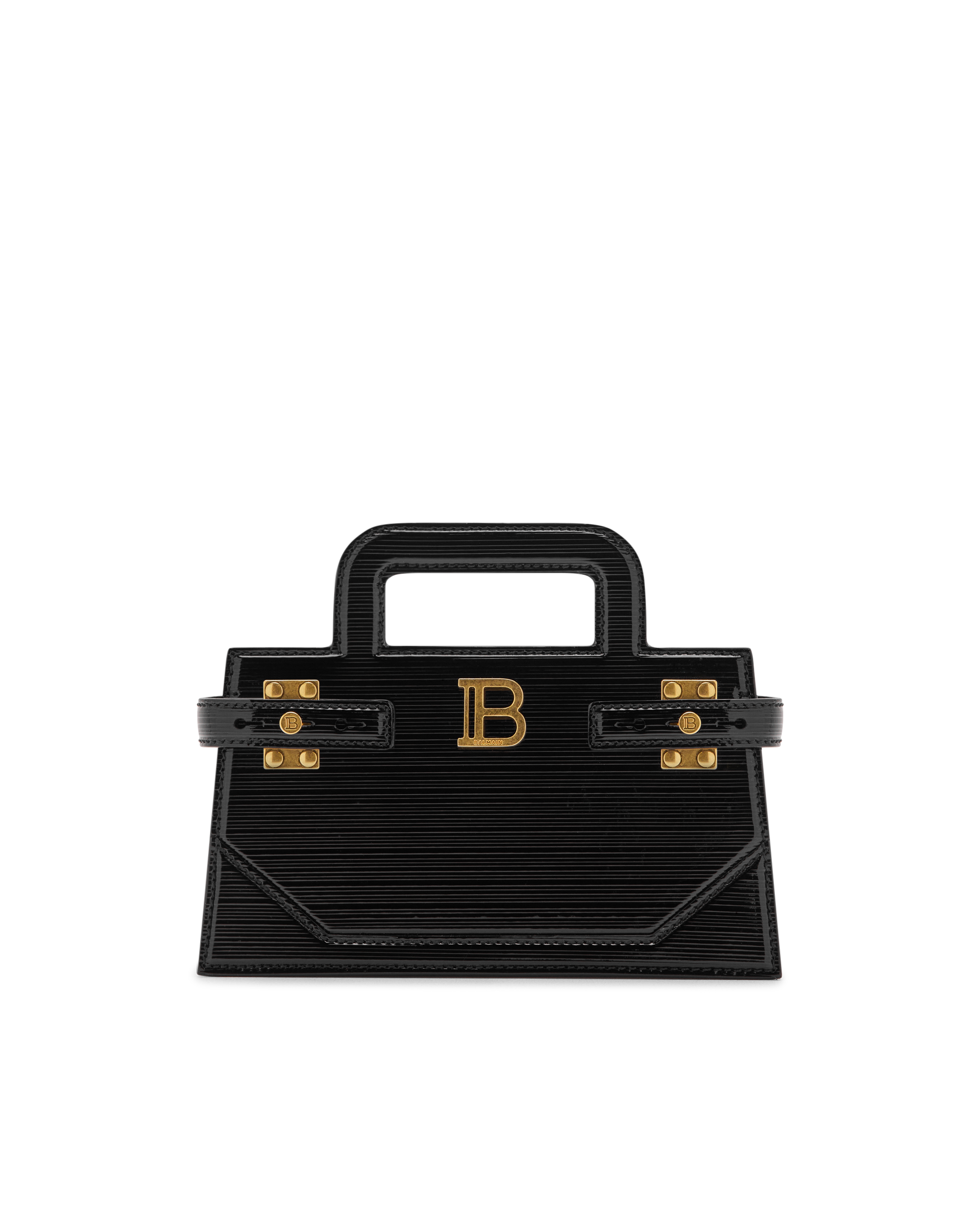 B-Buzz Small Striped Patent Leather Bag