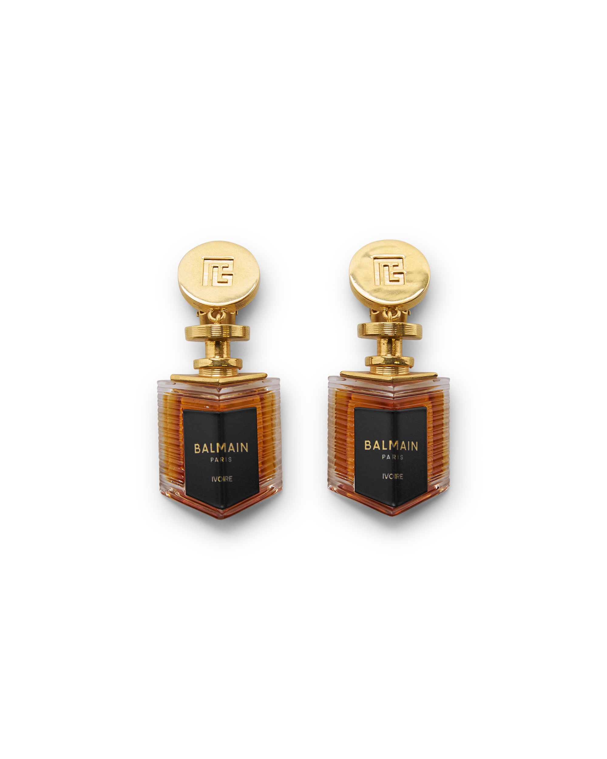 Brass And Plexiglass Perfume Earrings