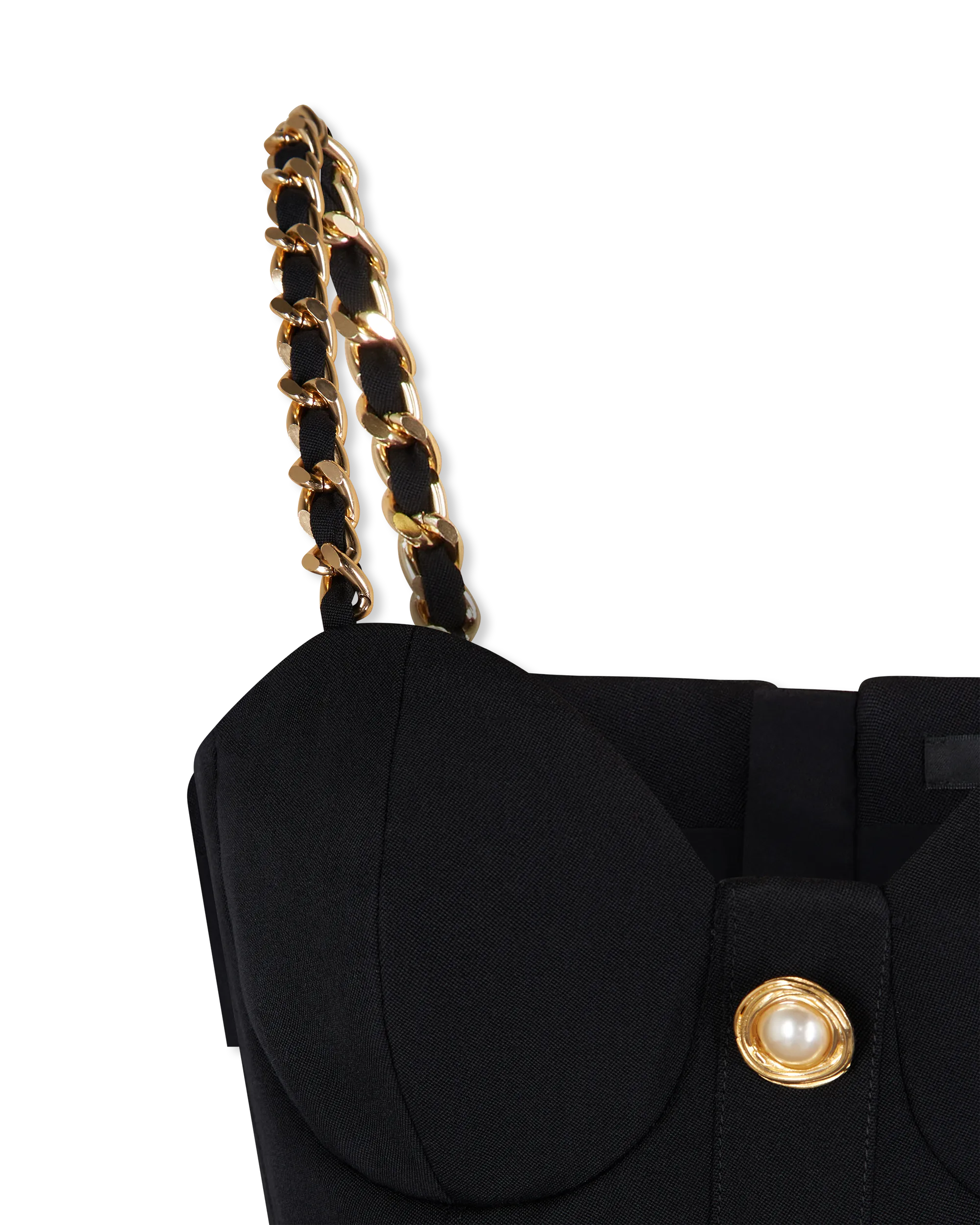 3-Button Chain Straps Bustier