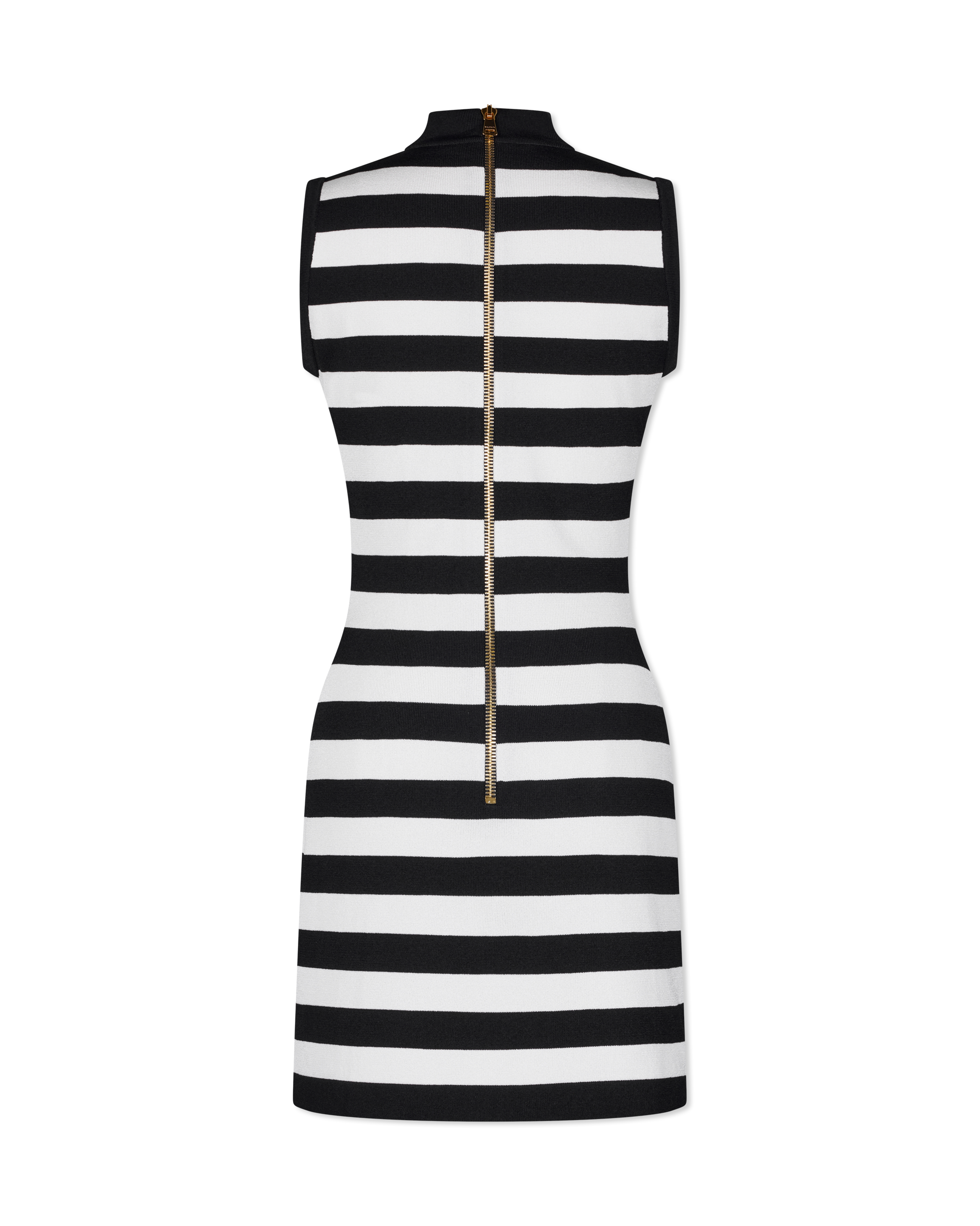 High Neckline Face Mariniere Knit Dress