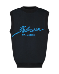 Sleeveless Balmain Universe Jacquard Jumper