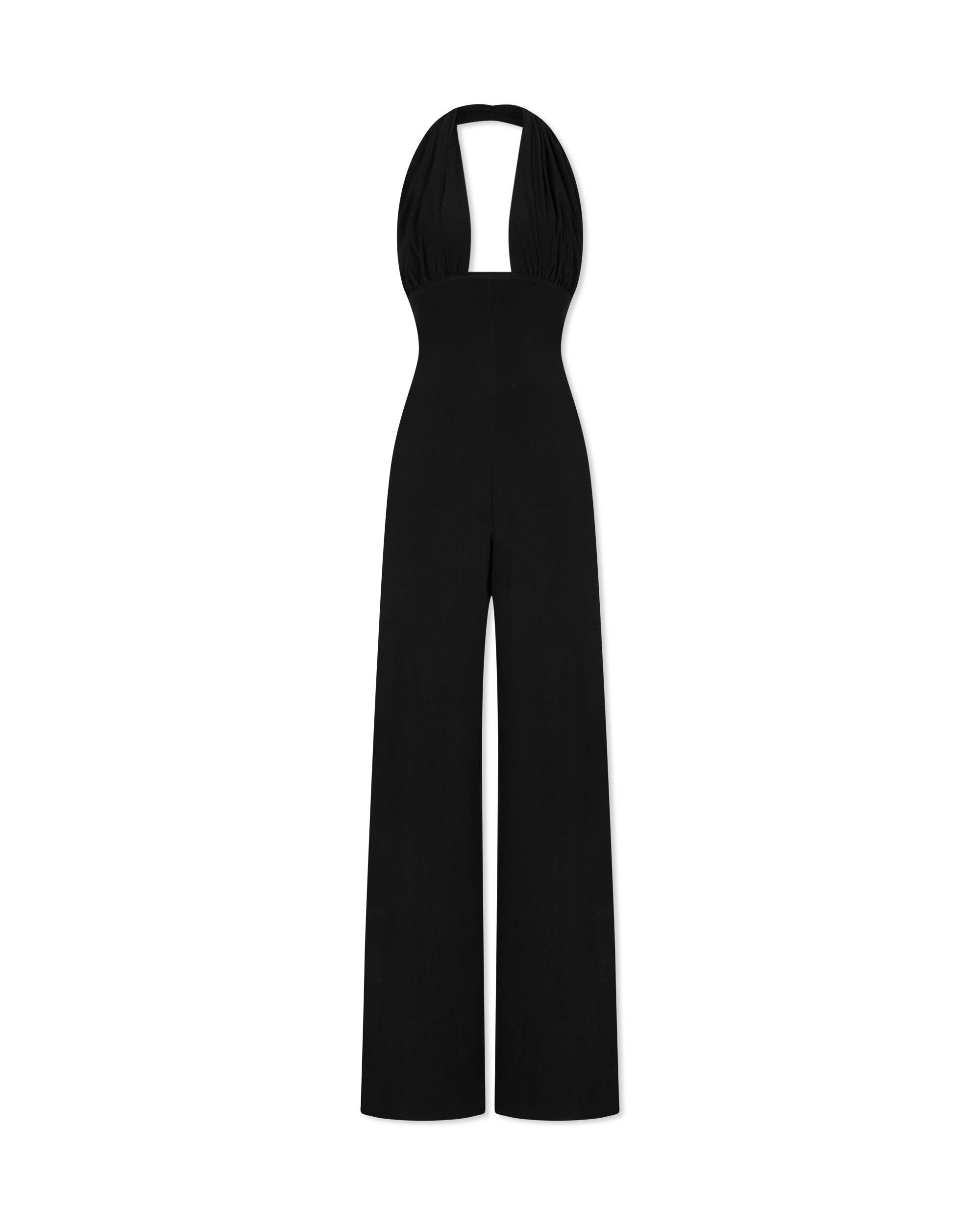 Cross Halter Straight Leg Jumpsuit