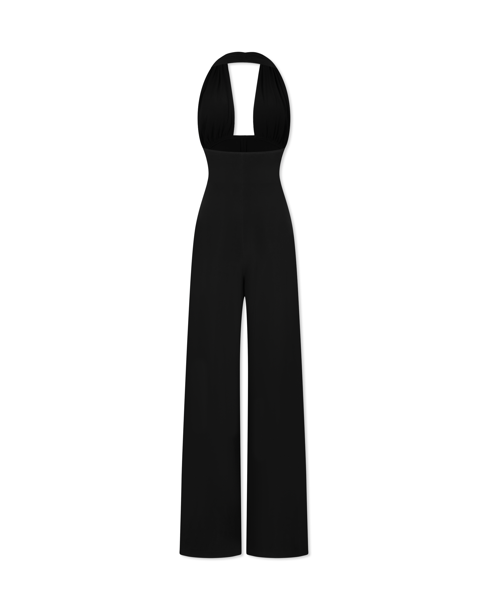 Cross Halter Straight Leg Jumpsuit