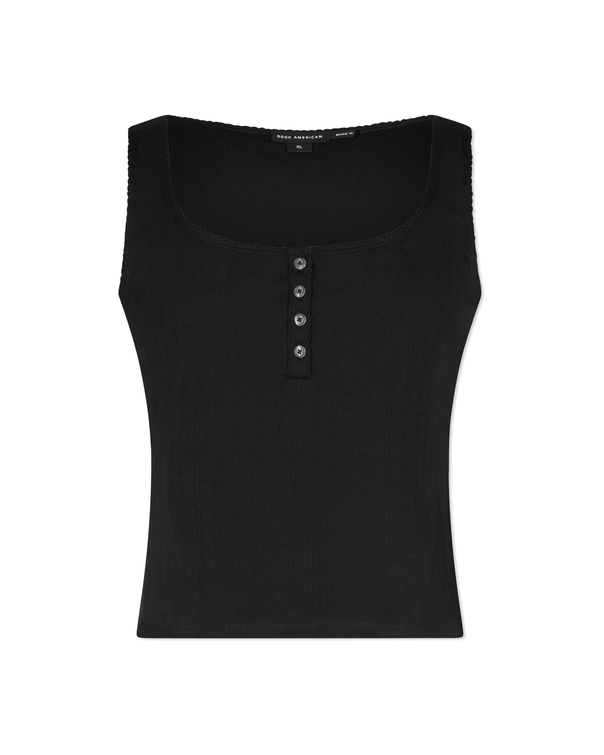 Pointelle Henley Tank Top