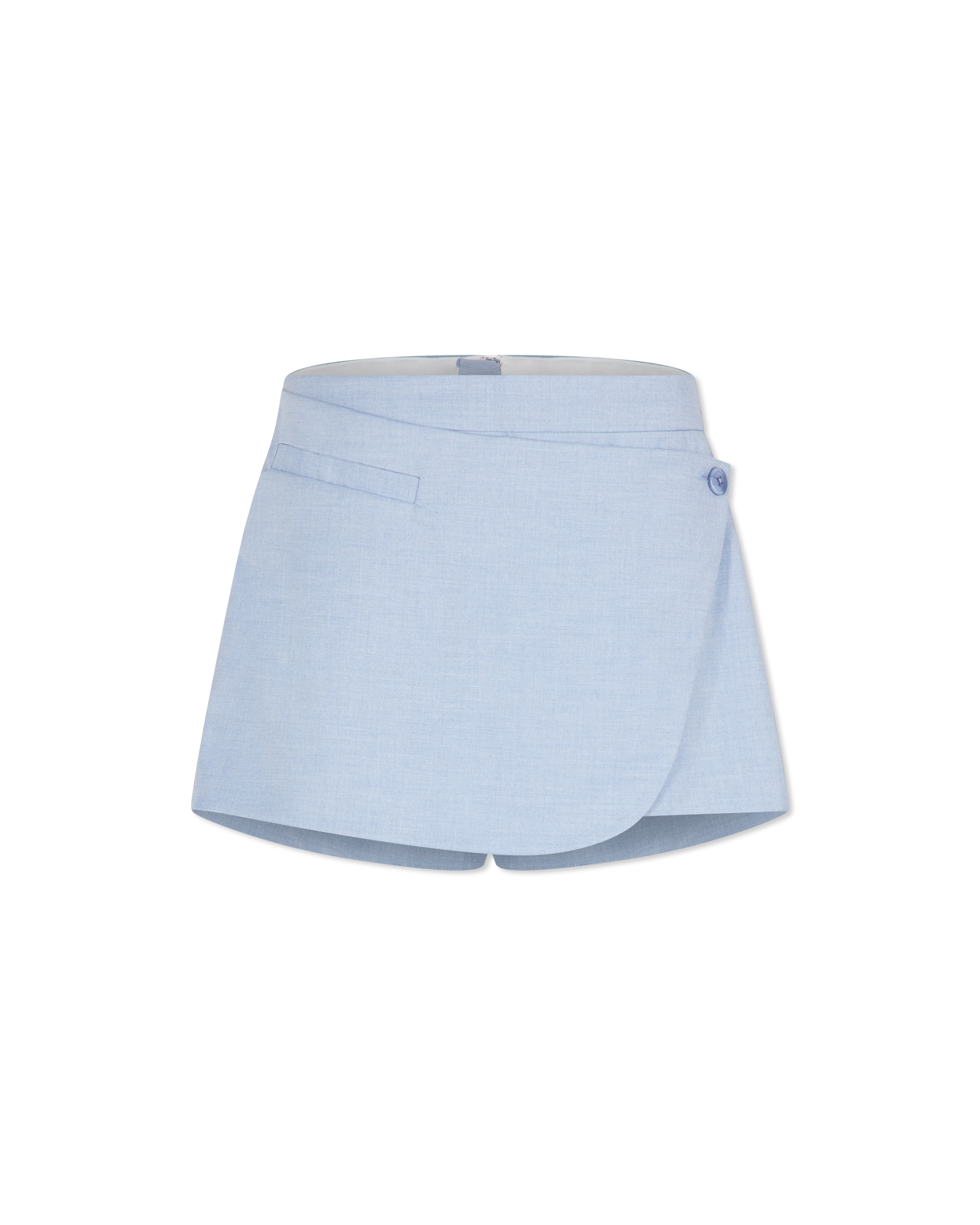 Twill Suiting Wrap Skort
