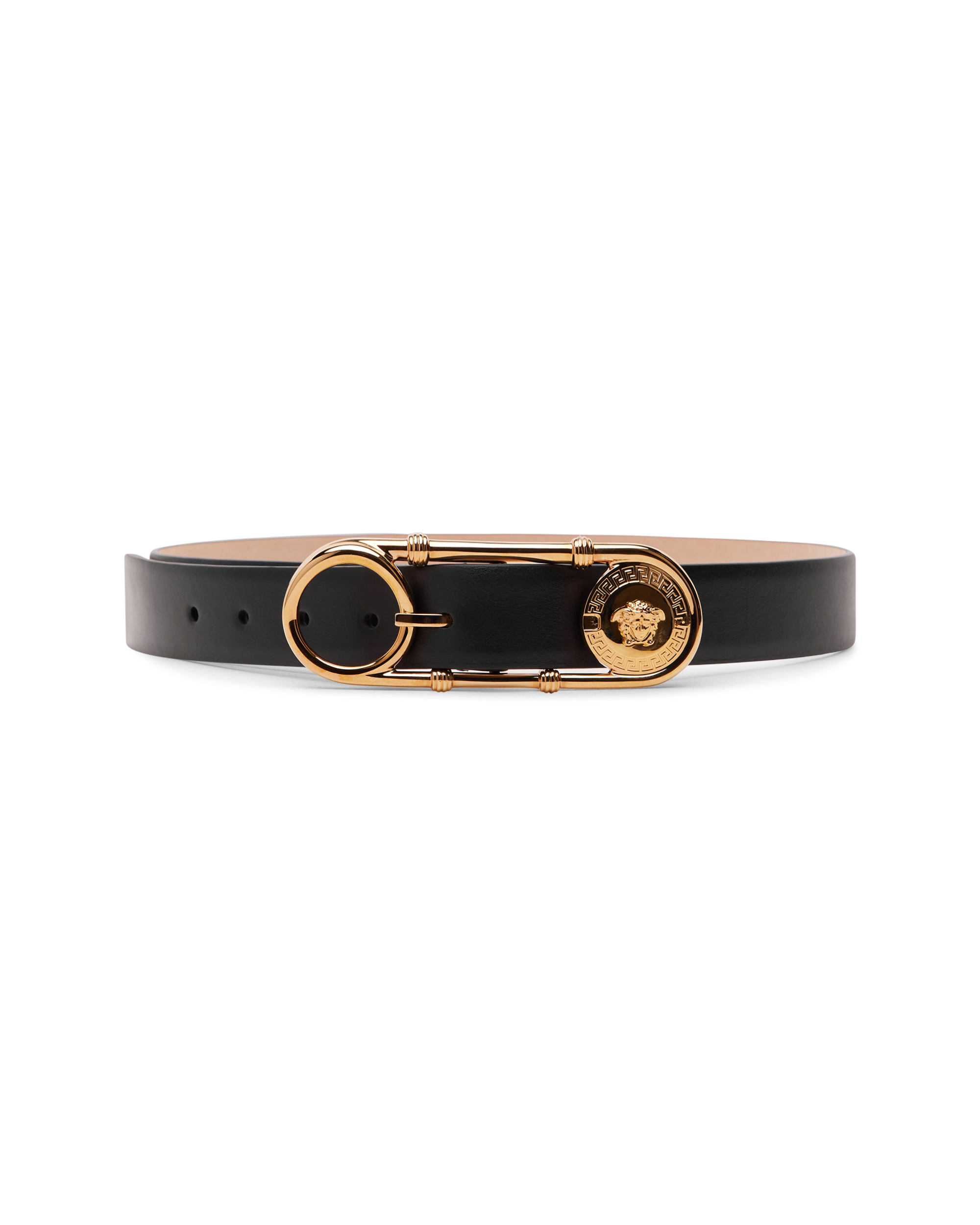 Safety Pin Leather Belt 3cm