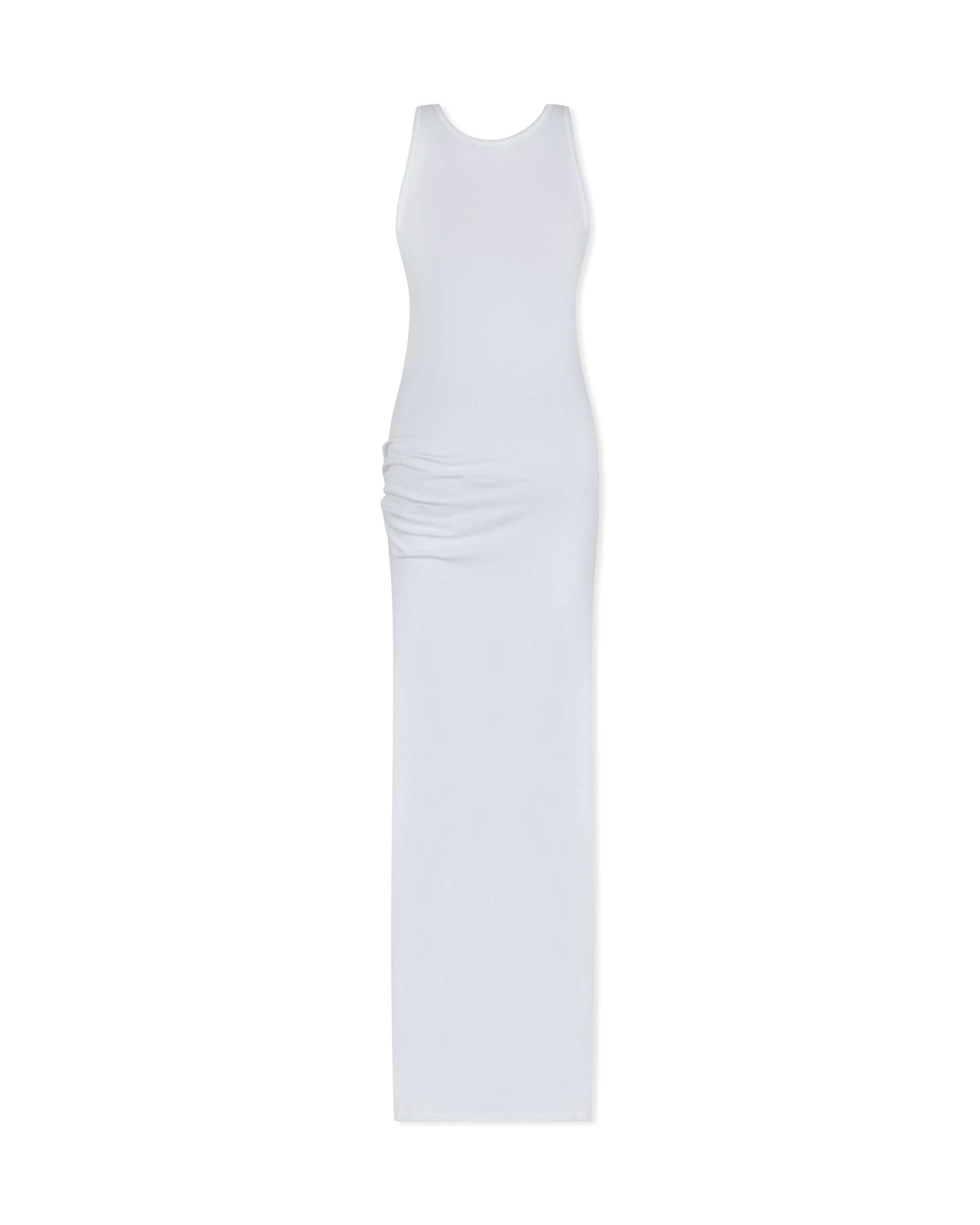 Safety Pin Ribbed Knit Draped Gown