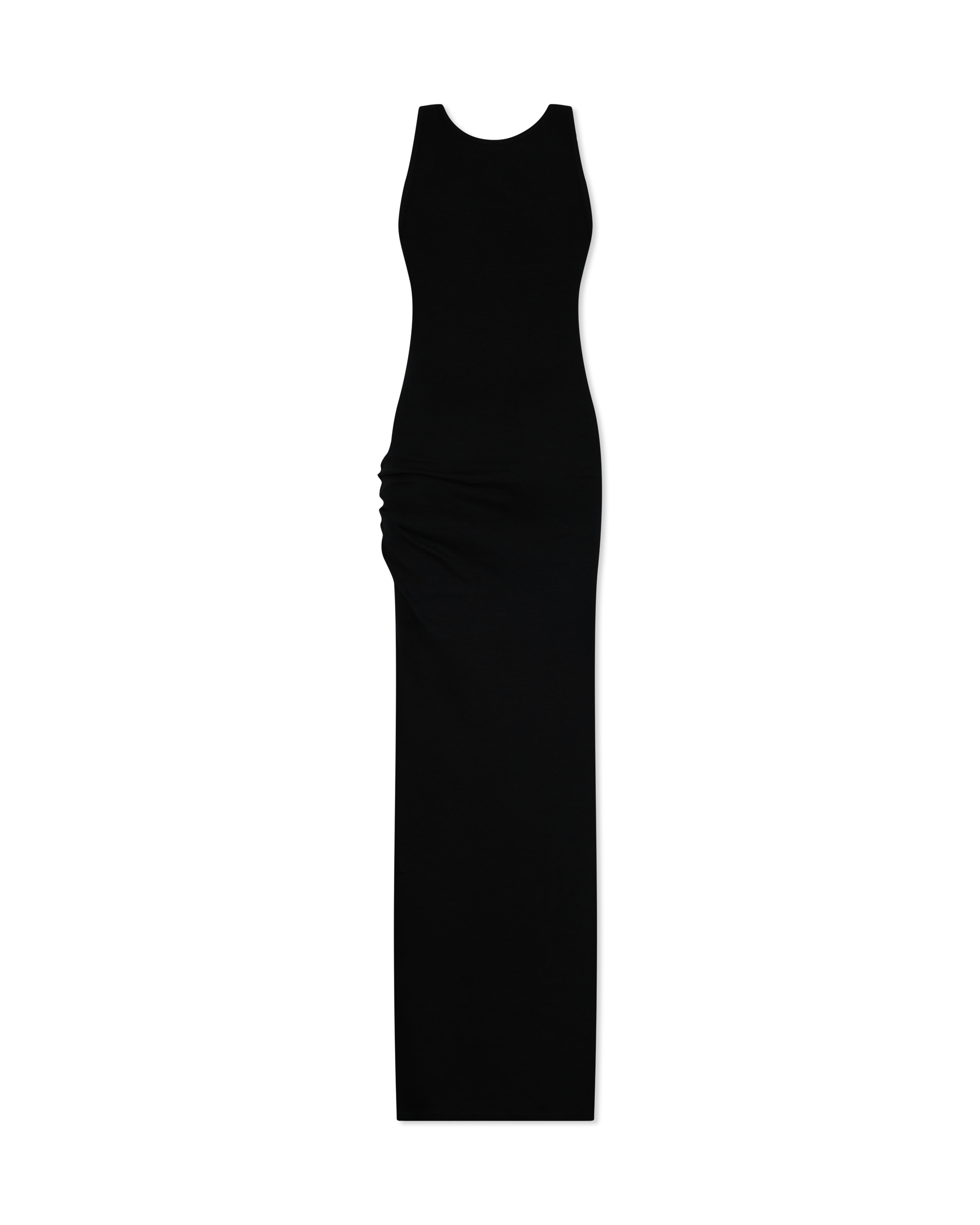 Safety Pin Ribbed Knit Draped Gown