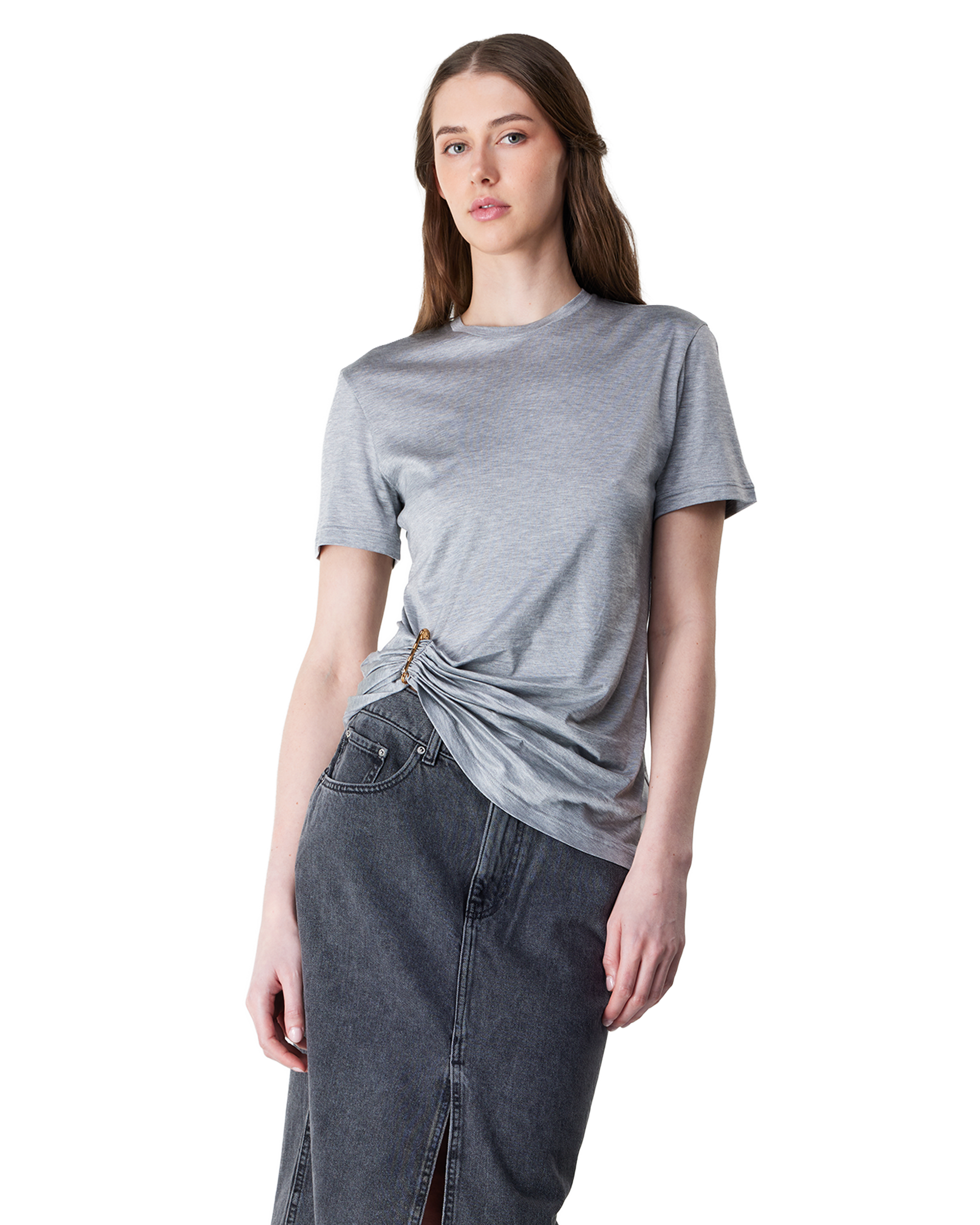 Safety Pin Draped T-Shirt