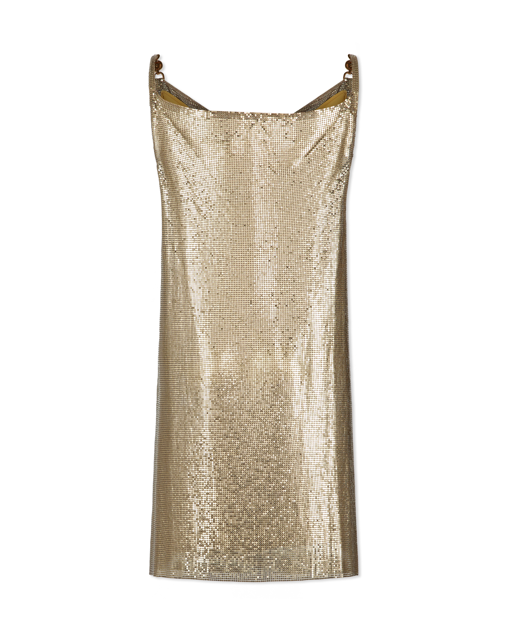 Metal Mesh Slip Mini Dress