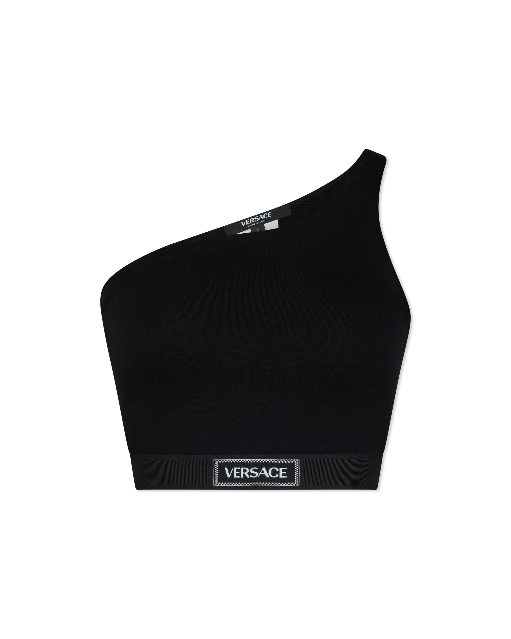 90's Vintage Logo One-Shoulder Crop Top